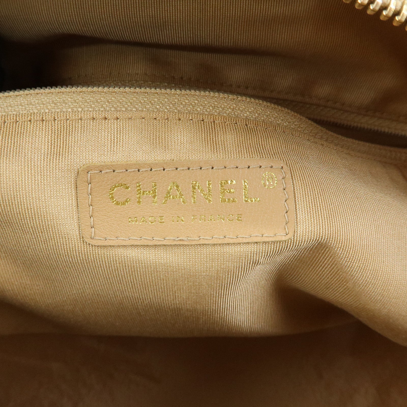 CHANEL COCO Mark Caviarskin Boston Bag Hand Bag Beige