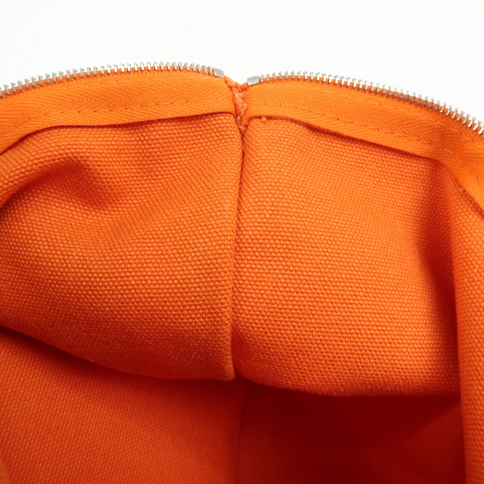 HERMES Yachting GM Canvas Flat Pouch Cosmetic Pouch Orange