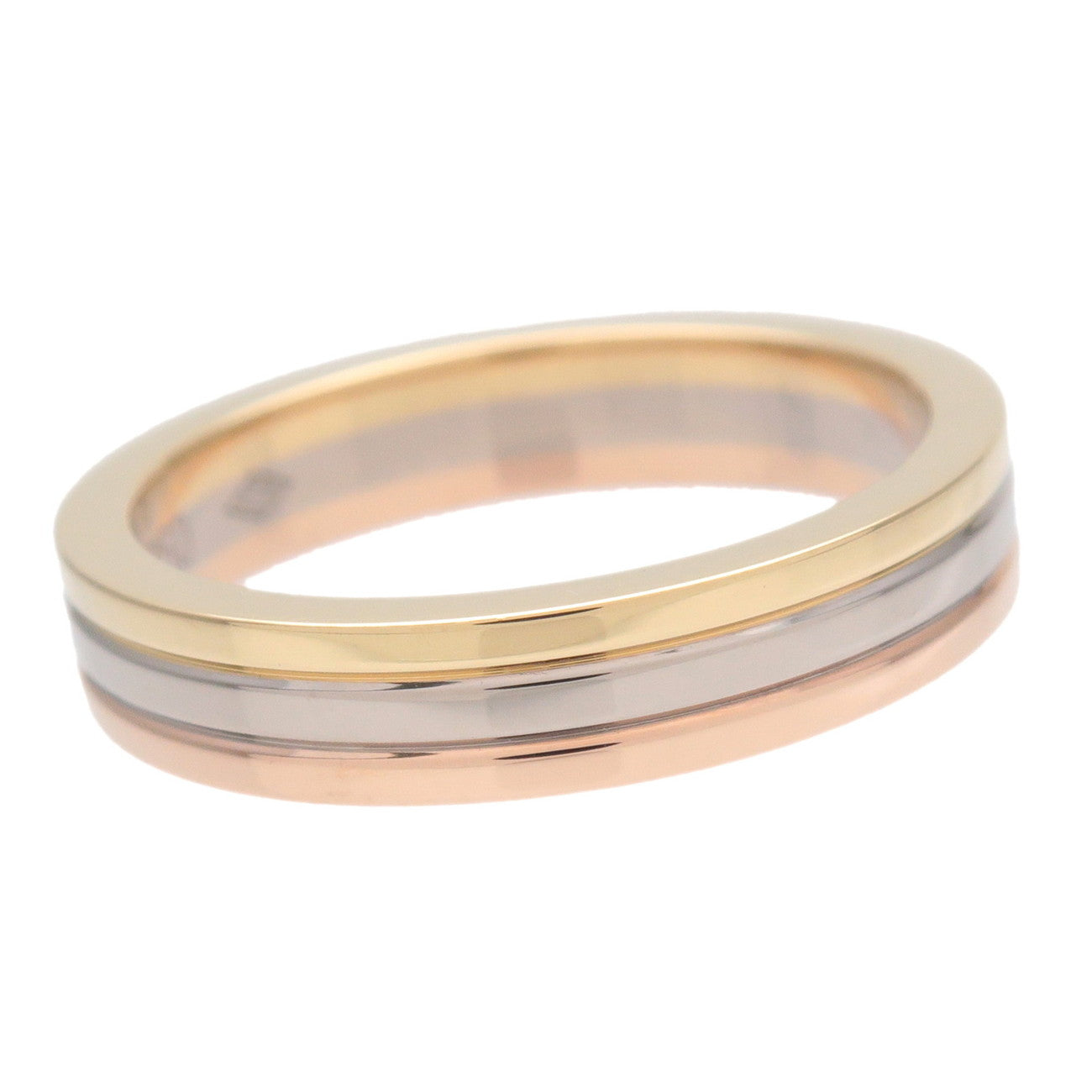 Cartier Vandome Three Color Ring K18 750YG/WG/PG #47 US4-4.5 EU47