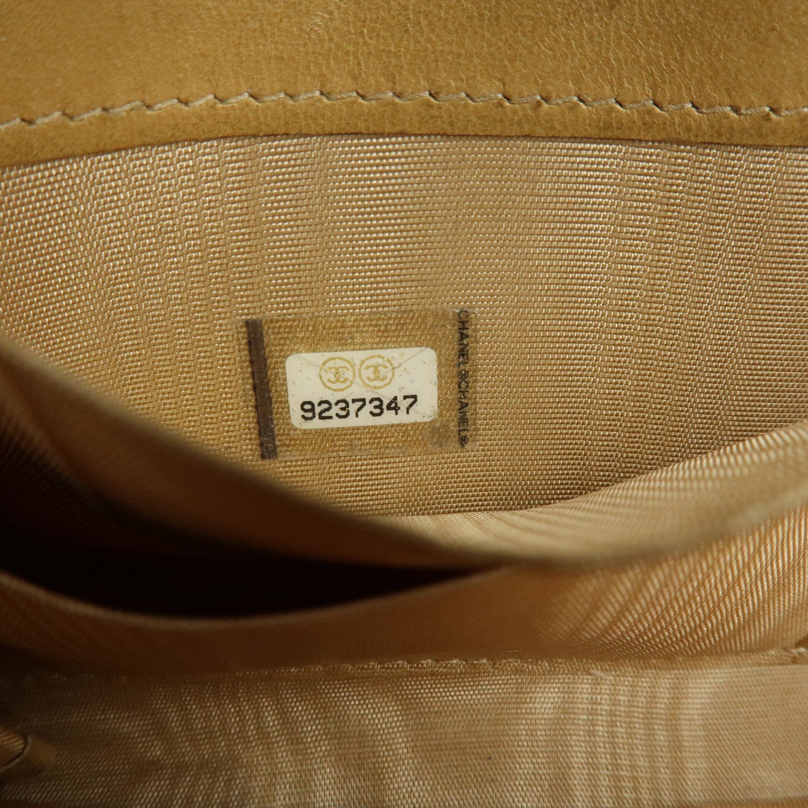 CHANEL Caviarskin Round Zippy Wallet Long Wallet Beige A13228