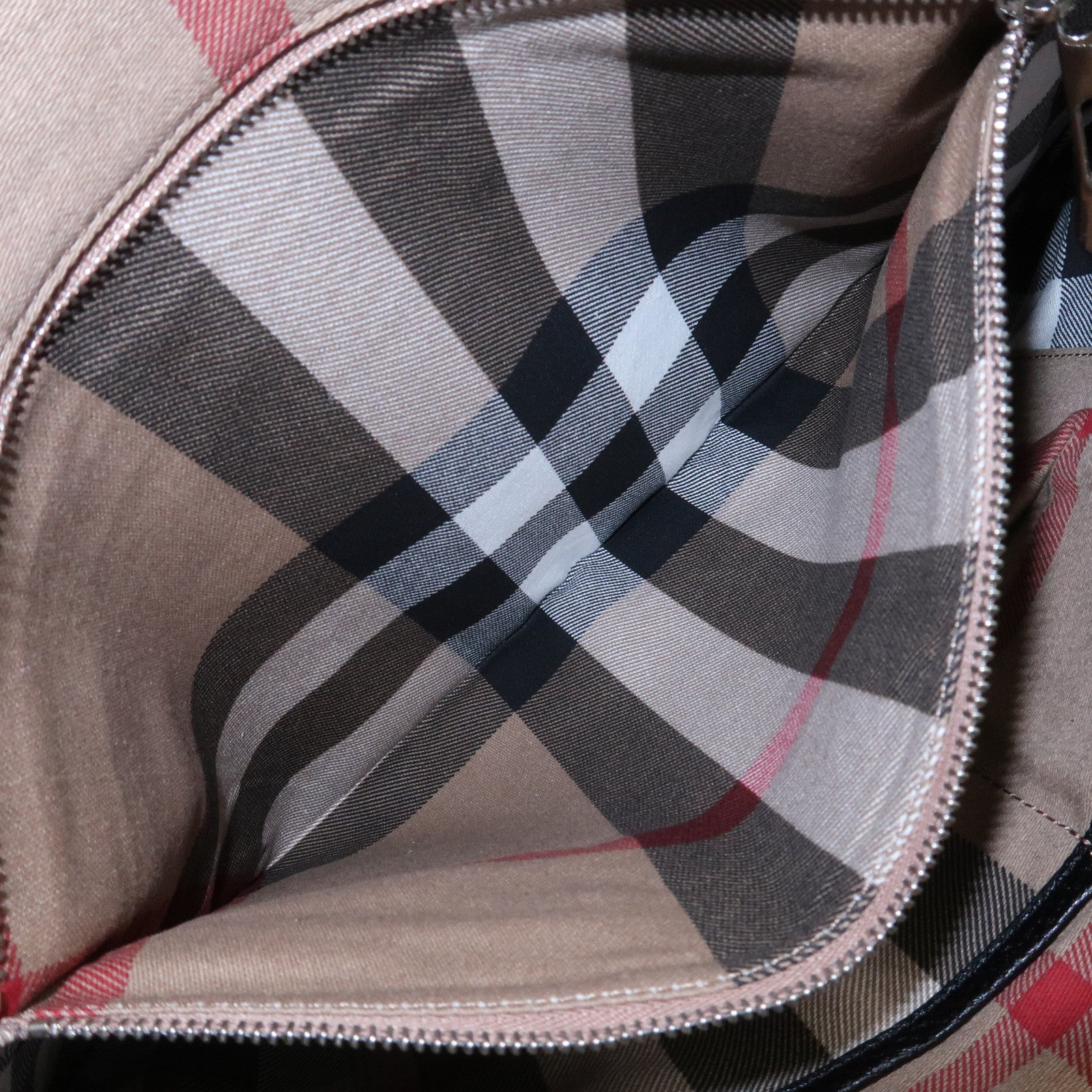 BURBERRY Logo Leather Canvas Tote Bag Black Grey