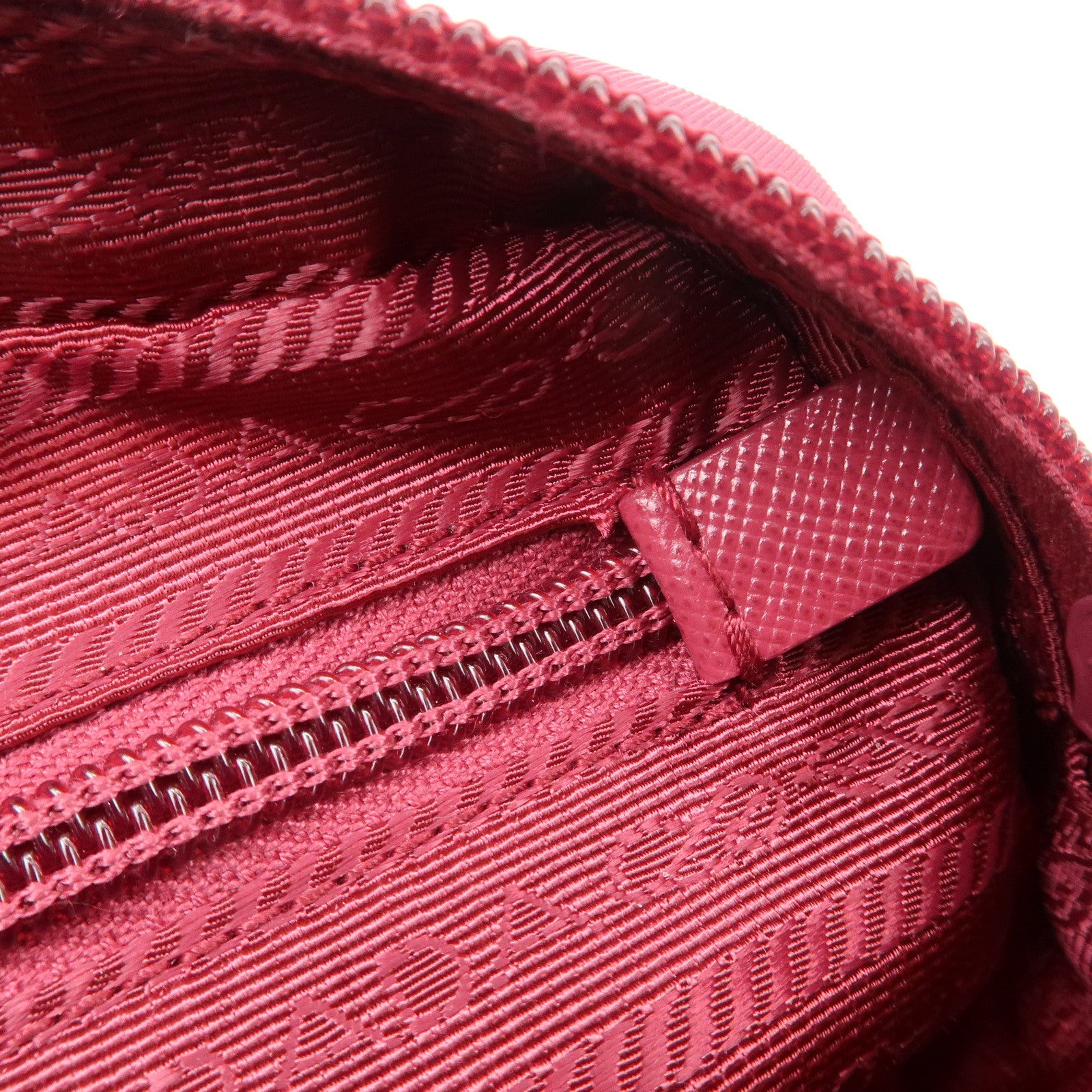 PRADA Triangle Logo Nylon Leather Pouch Pink 1NE693 Used