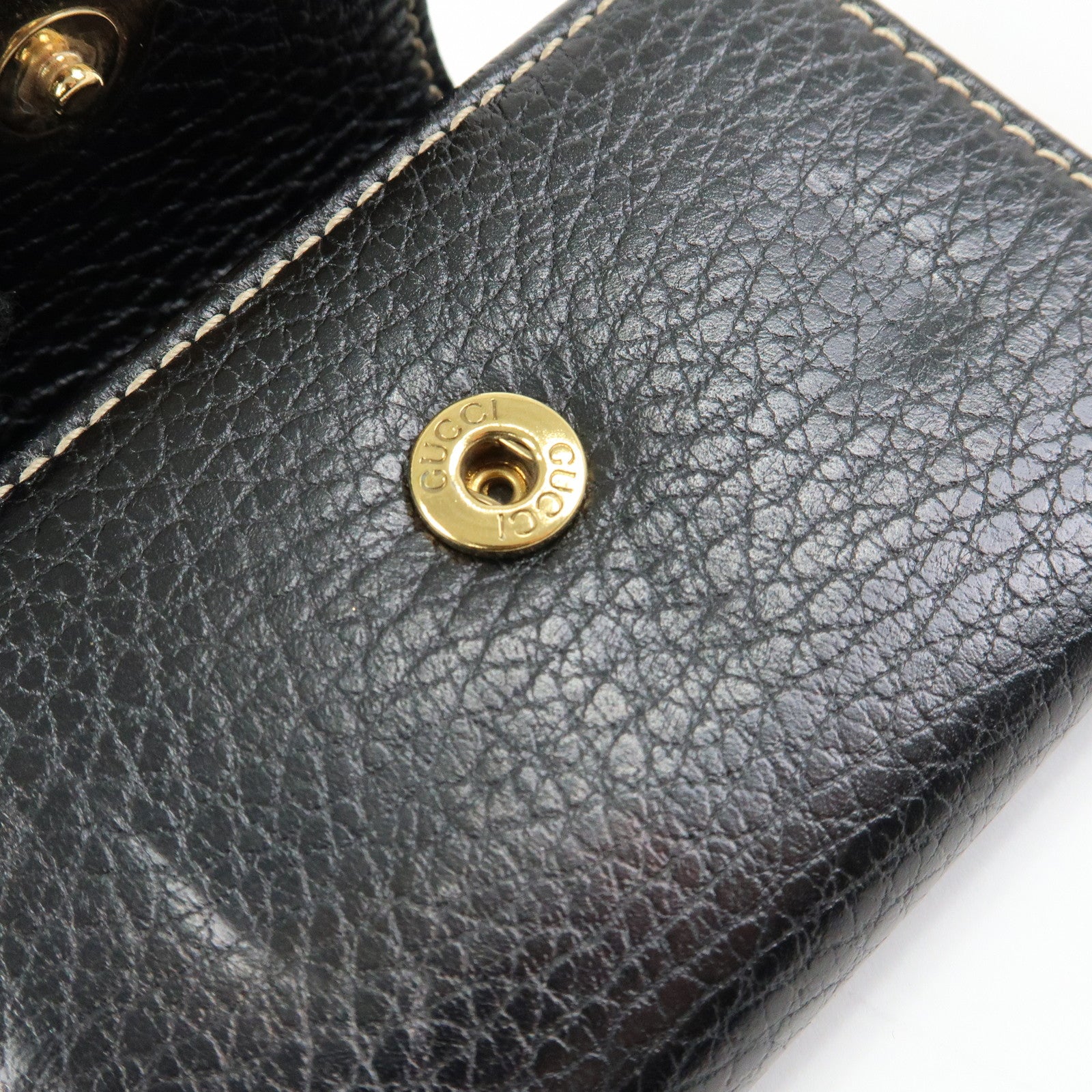 GUCCI Sherry Leather 6 Ring Key Case Key Holder Black 181673