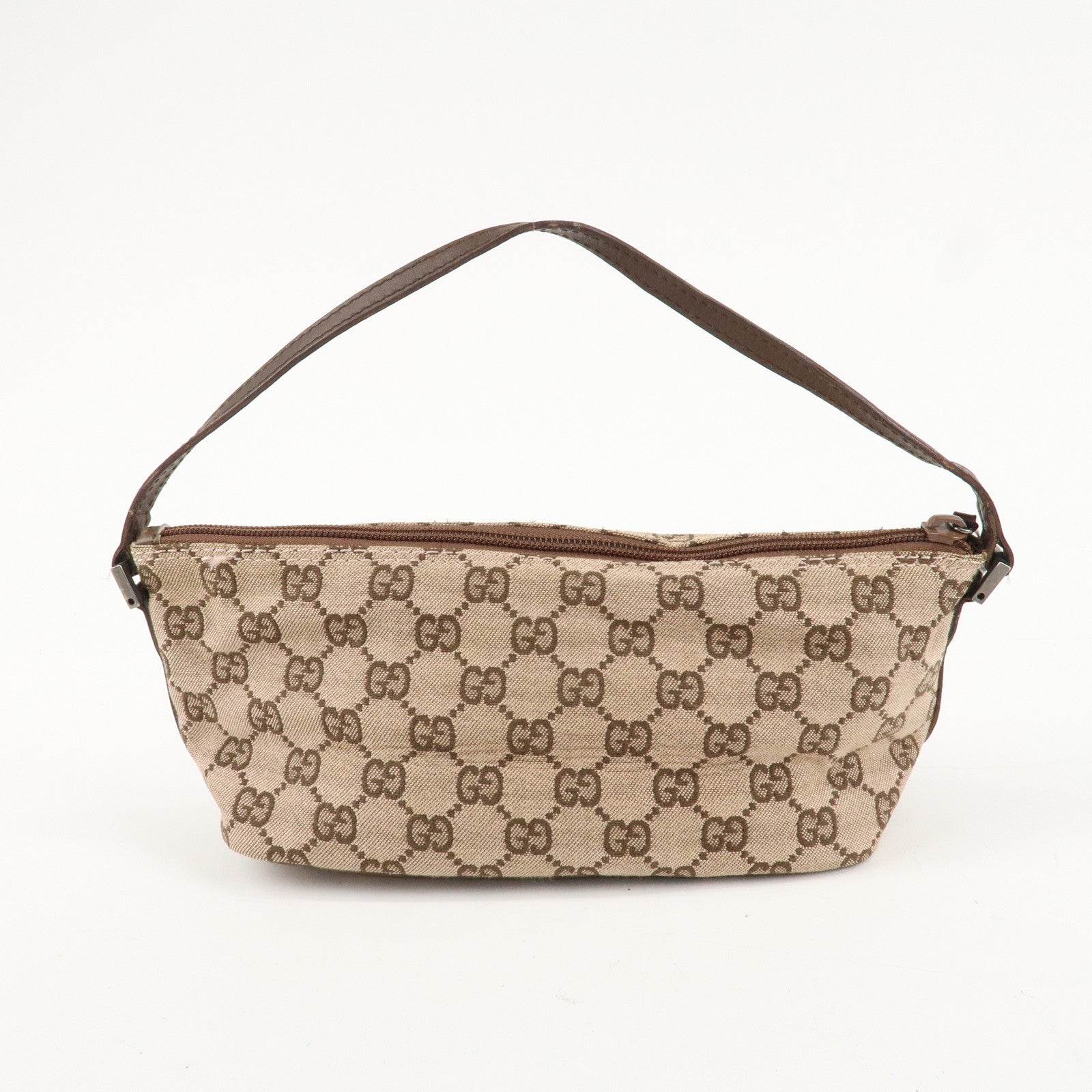 GUCCI GG Canvas Leather Canvas Accessory Pouch 039.1103.2123 Used