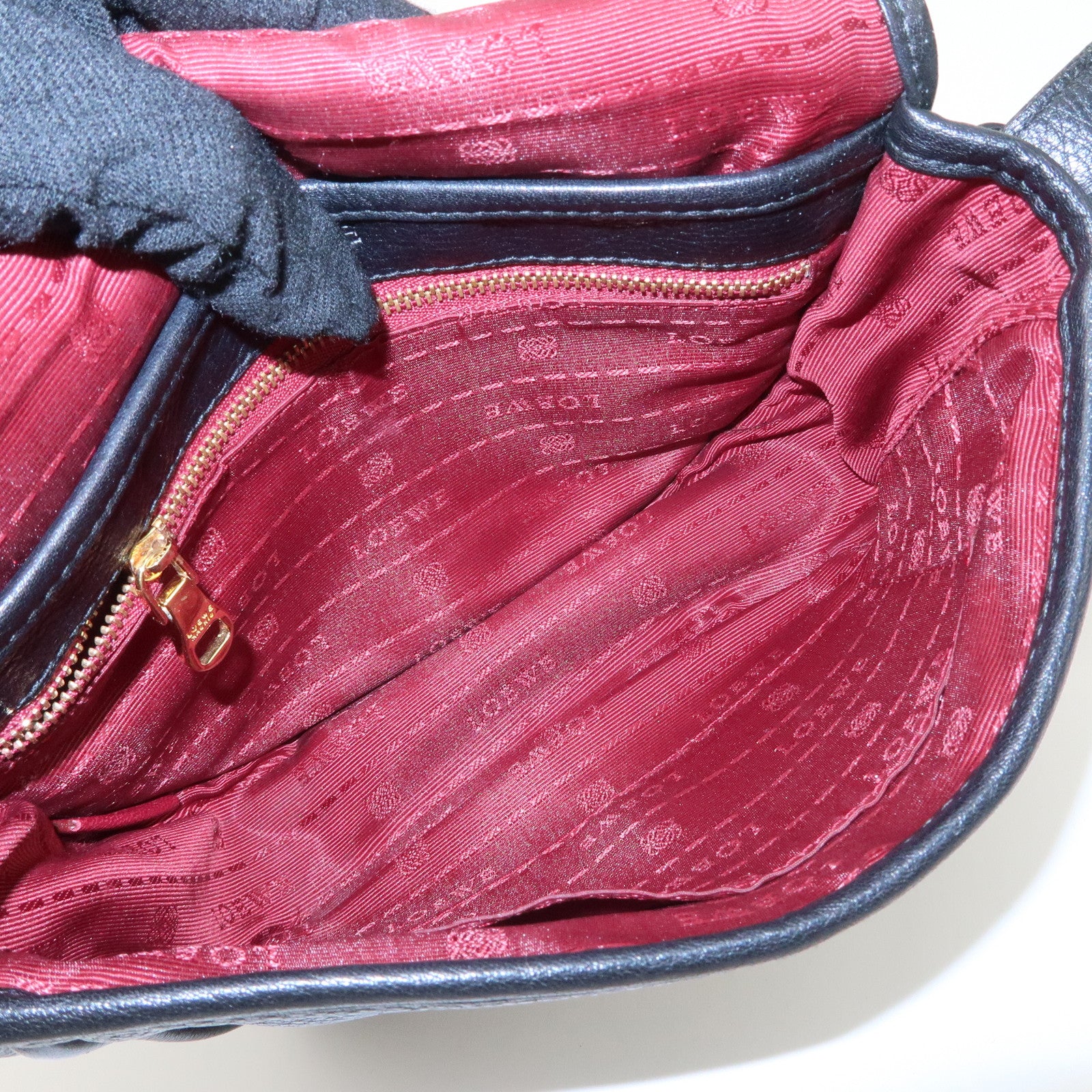 LOEWE Heritage Leather Shoulder Bag Crossbody Bag Black Used