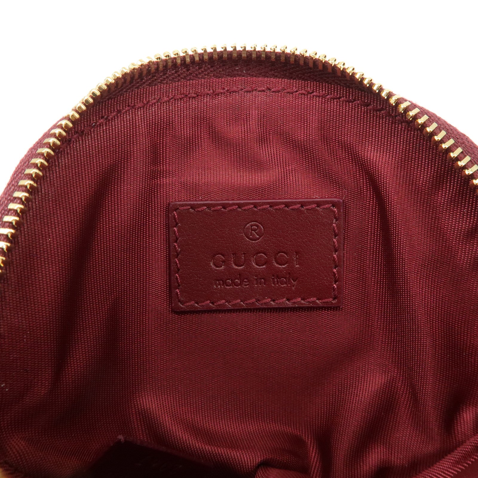 GUCCI GG Supreme Leather Cat Shape Coin Case Beige Bordeaux 818766 Used