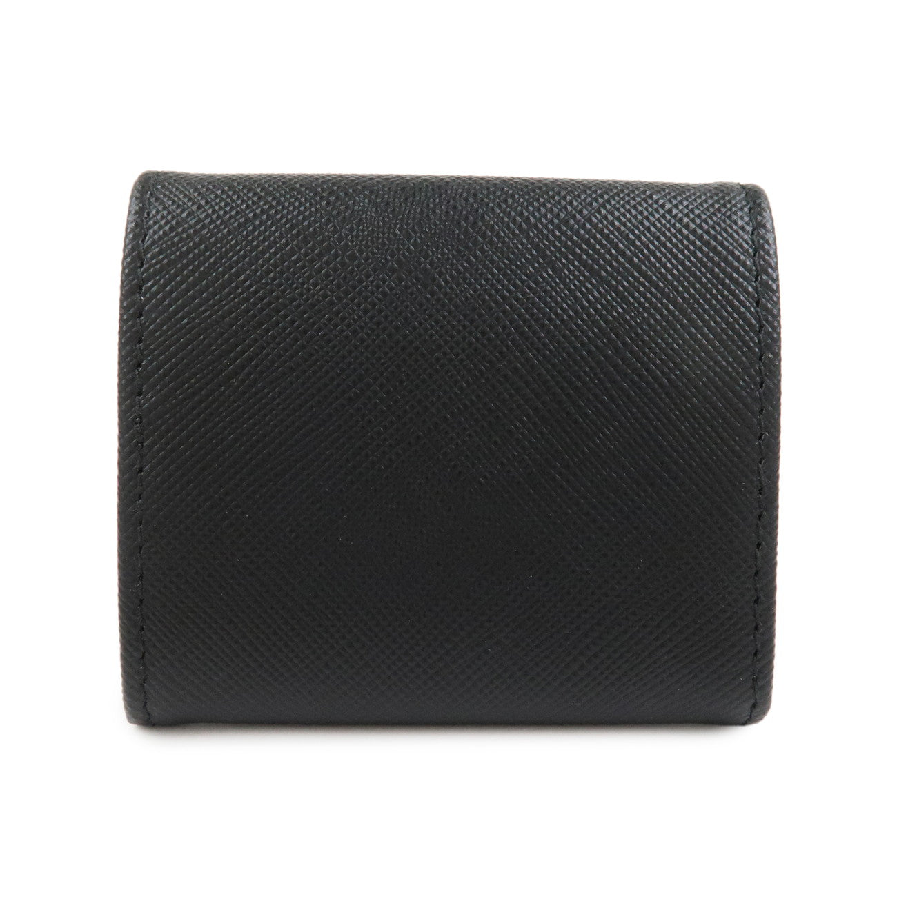 PRADA Triangle Logo Saffiano Leather Coin Case Black 2MM935
