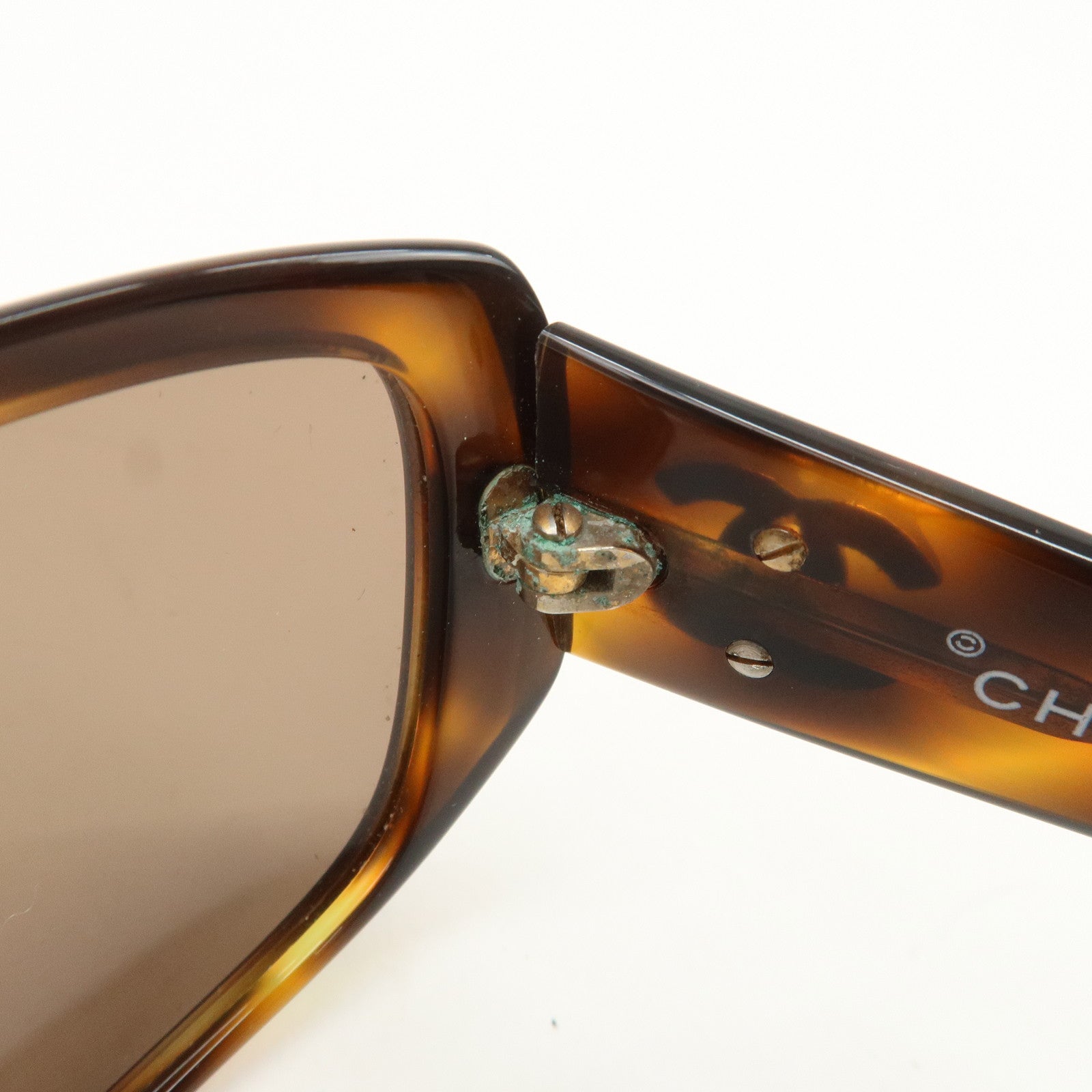 CHANEL COCOMark Plastic Sunglasses Brown 01454 91235