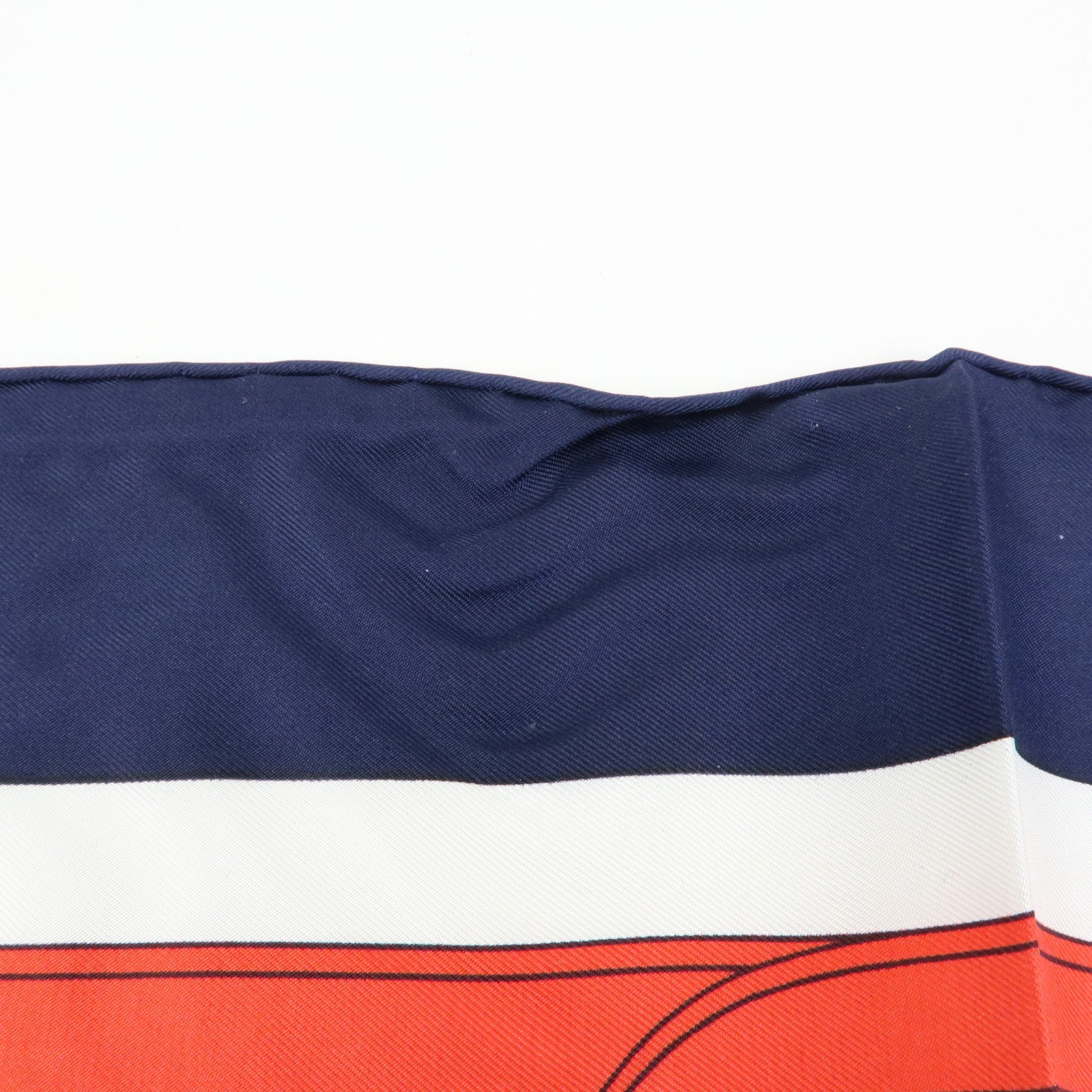 HERMES Carre 90 Silk 100% Scarf Eperon d'or White Navy Red Yellow