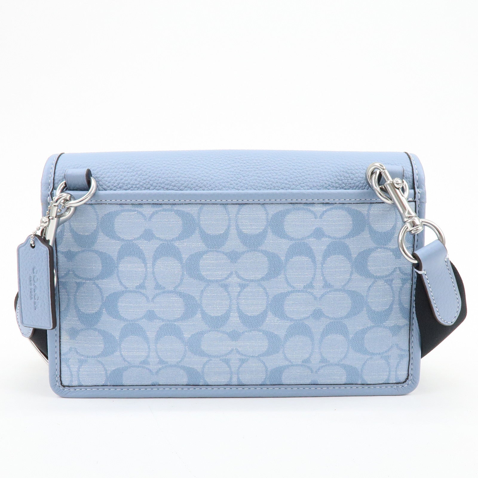 COACH Signature Canvas Leather Shoulder Bag Crossbody Bag Blue
