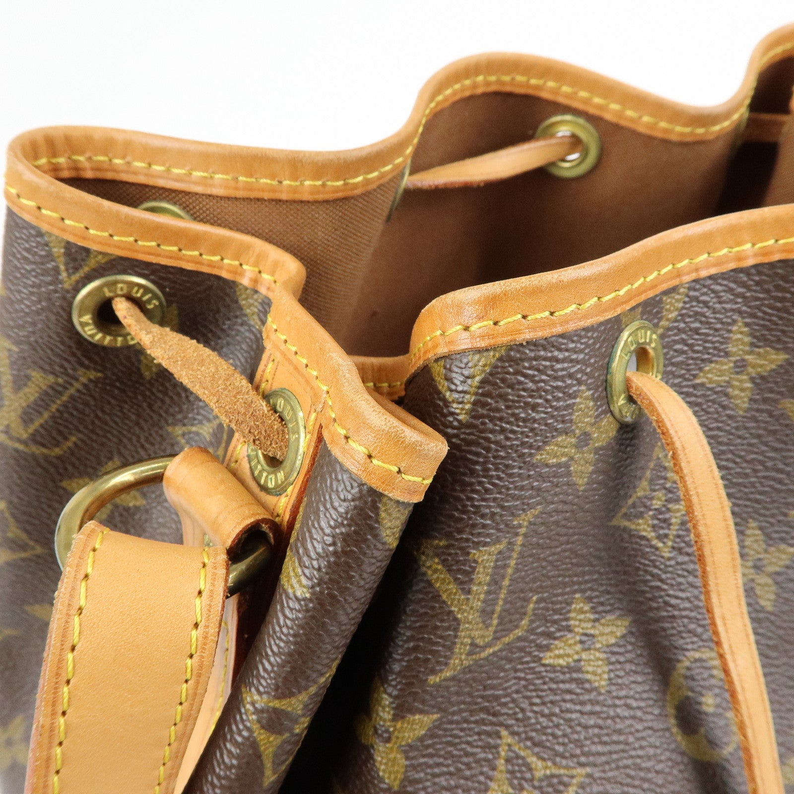Louis Vuitton Monogram Canvas Leather Noe Shoulder Bag Brown M42224