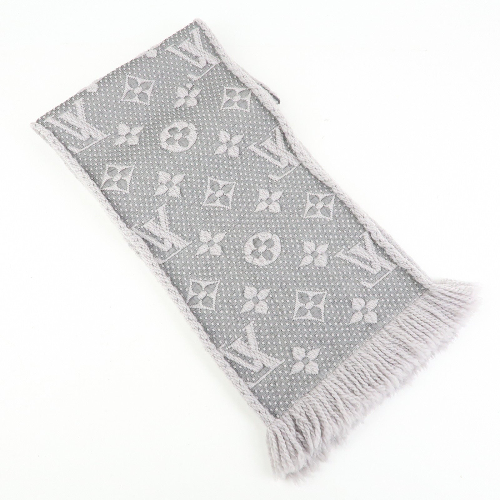 Louis Vuitton Monogram Escharp Logomania Scarf Gris Perle M74742