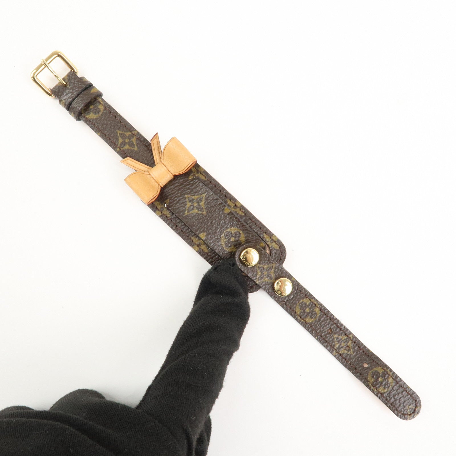 Louis Vuitton Monogram Porte Address Bracelet Brown M92577