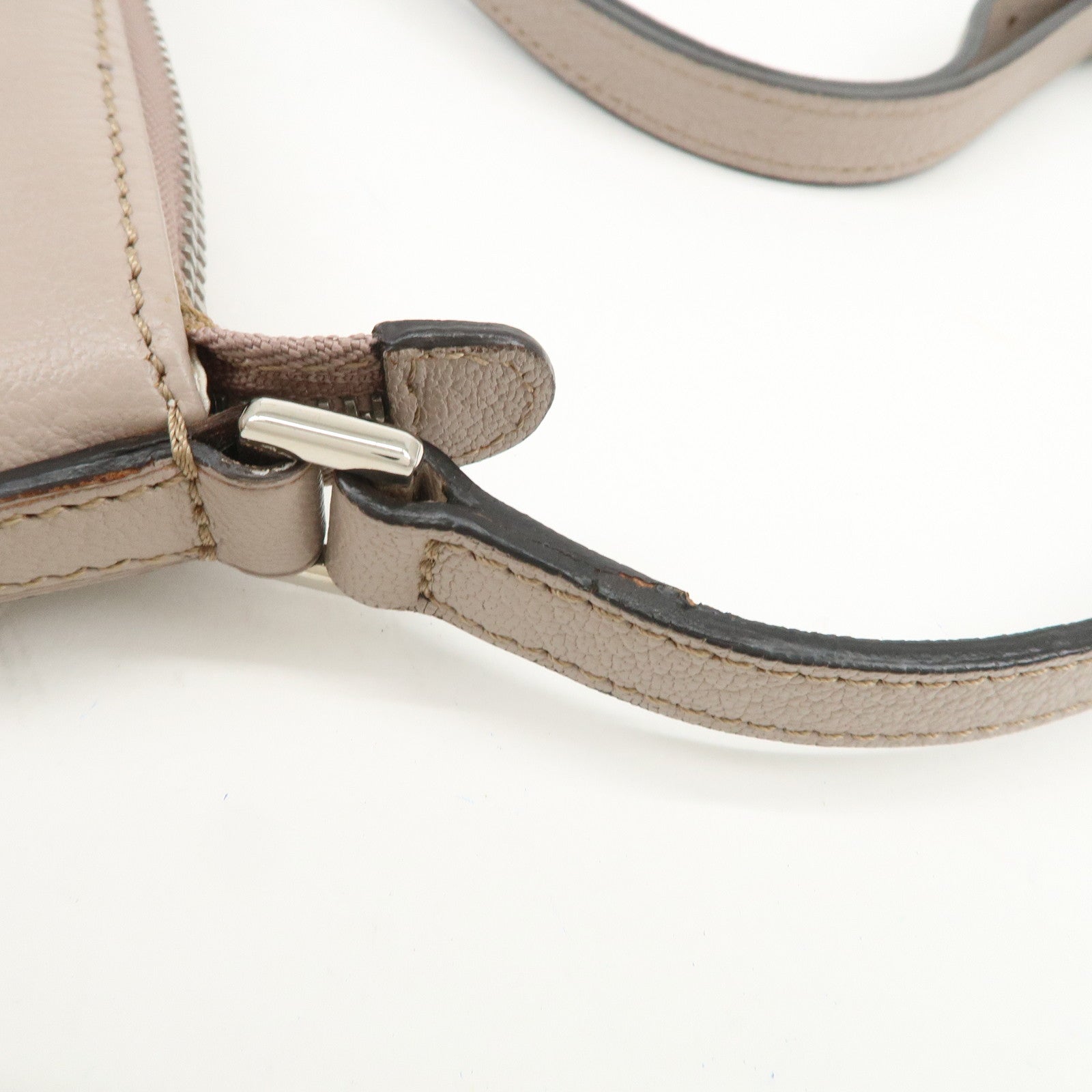 LOEWE Anagram Logo Leather Shoulder Bag Crossbody Bag Beige