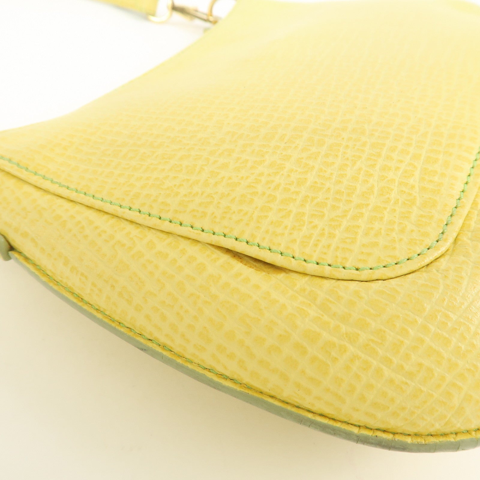 LOEWE Embossed Leather Hand Bag Shoulder Bag Yellow L21