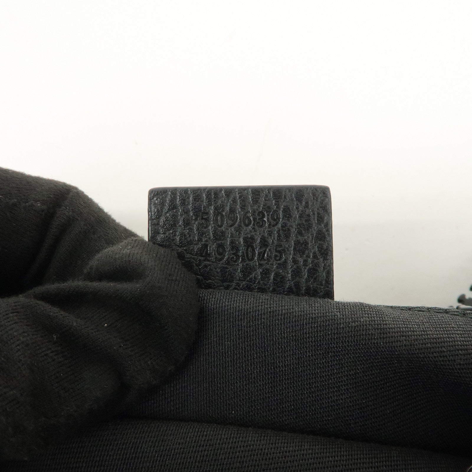 GUCCI Sherry GG Nylon Leather Shoulder Bag Black 509639