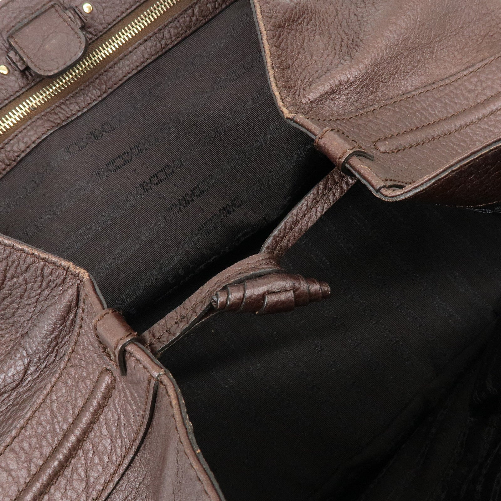 CELINE Triomphe Leather Tote Bag Hand Bag Shoulder Bag Brown