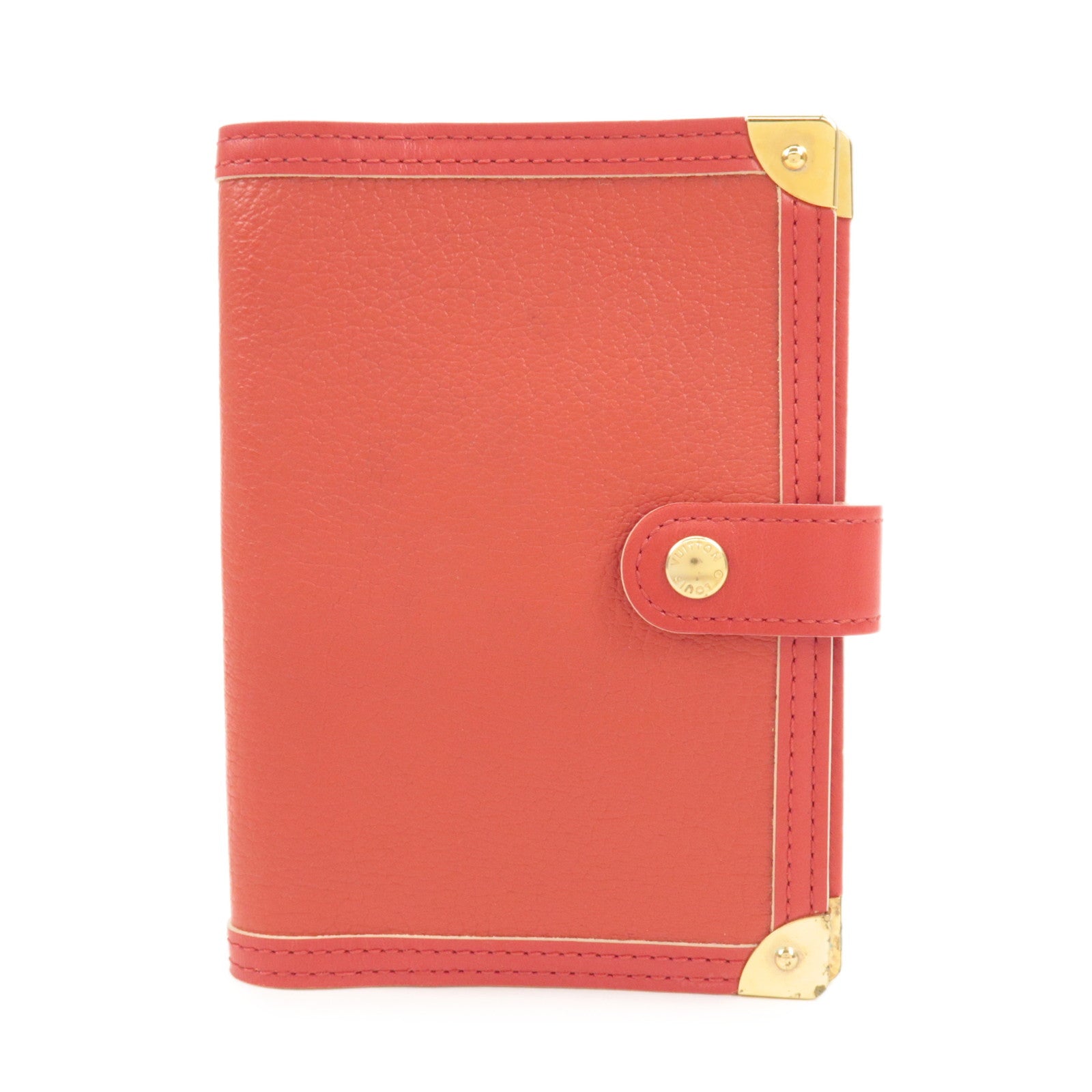 Louis Vuitton Suhari Leather Agenda PM Planner Cover Red Used
