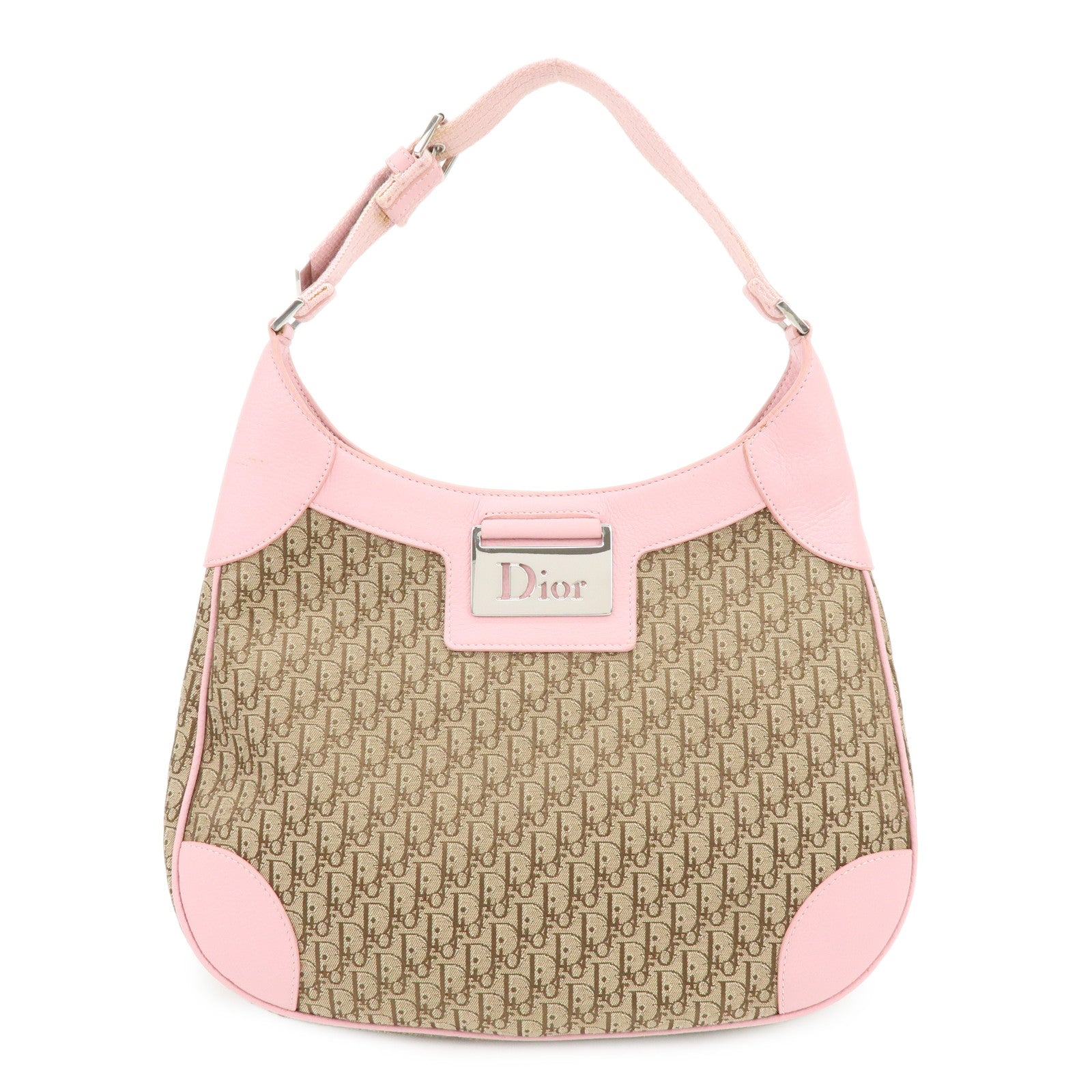 Christian Dior Street Chic Trotter Canvas Leather Shoulder Bag