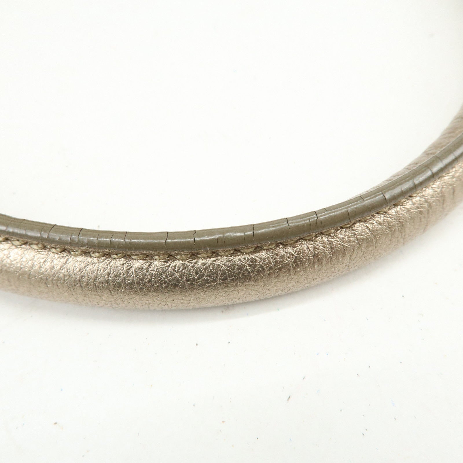 Ferragamo Gancini Leather Shoulder Bag Hand Bag Champagne Gold