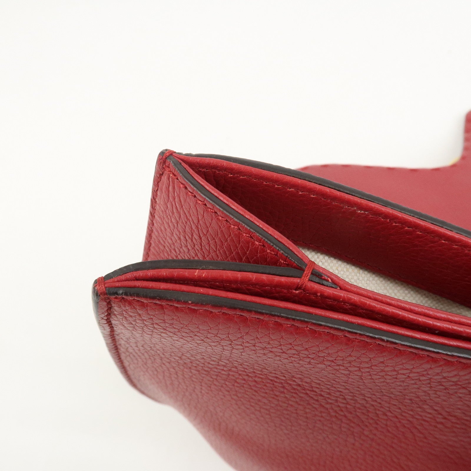 GUCCI GG Marmont Tiger Head Leather Shoulder Bag Red 409154