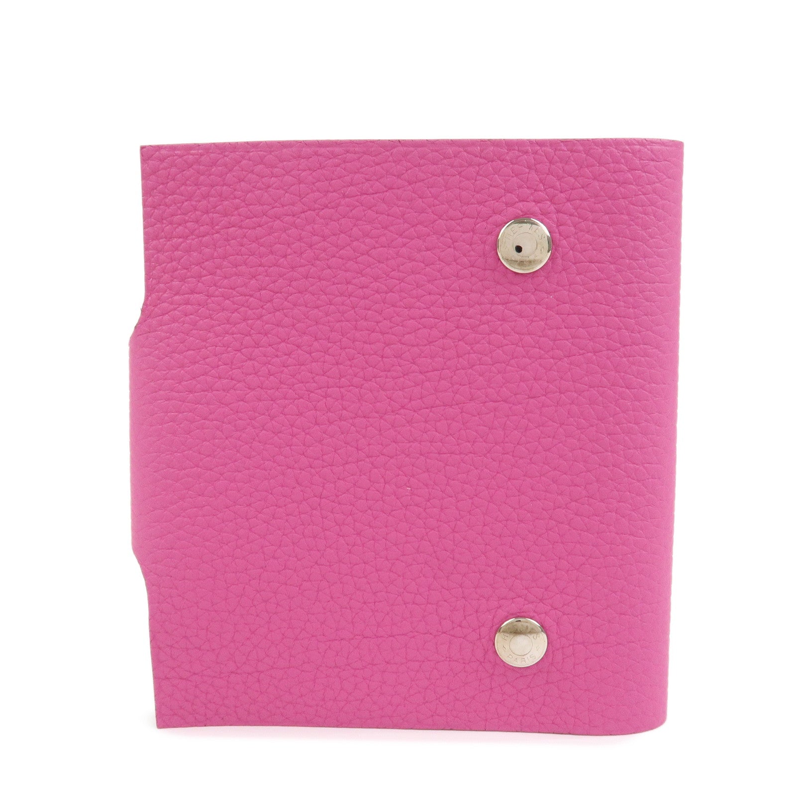 HERMES Ulysse Mini Leather C Stamped Note Book Cover Pink