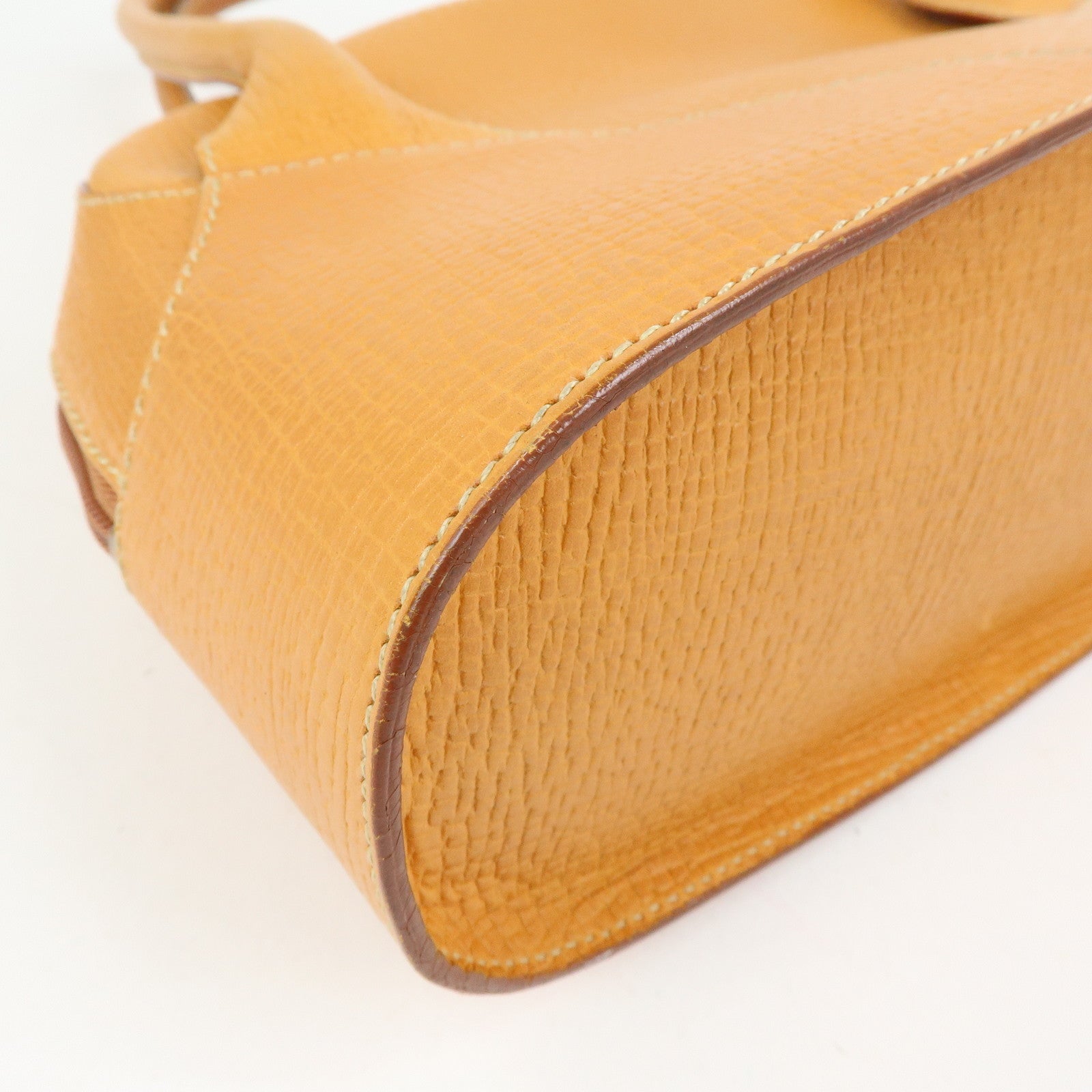 LOEWE Logo Embossed Leather Hand Bag Shoulder Bag Camel