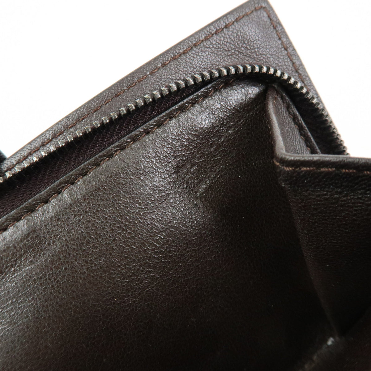 BOTTEGA VENETA Intrecciato Leather Bi-fold Long Wallet Brown