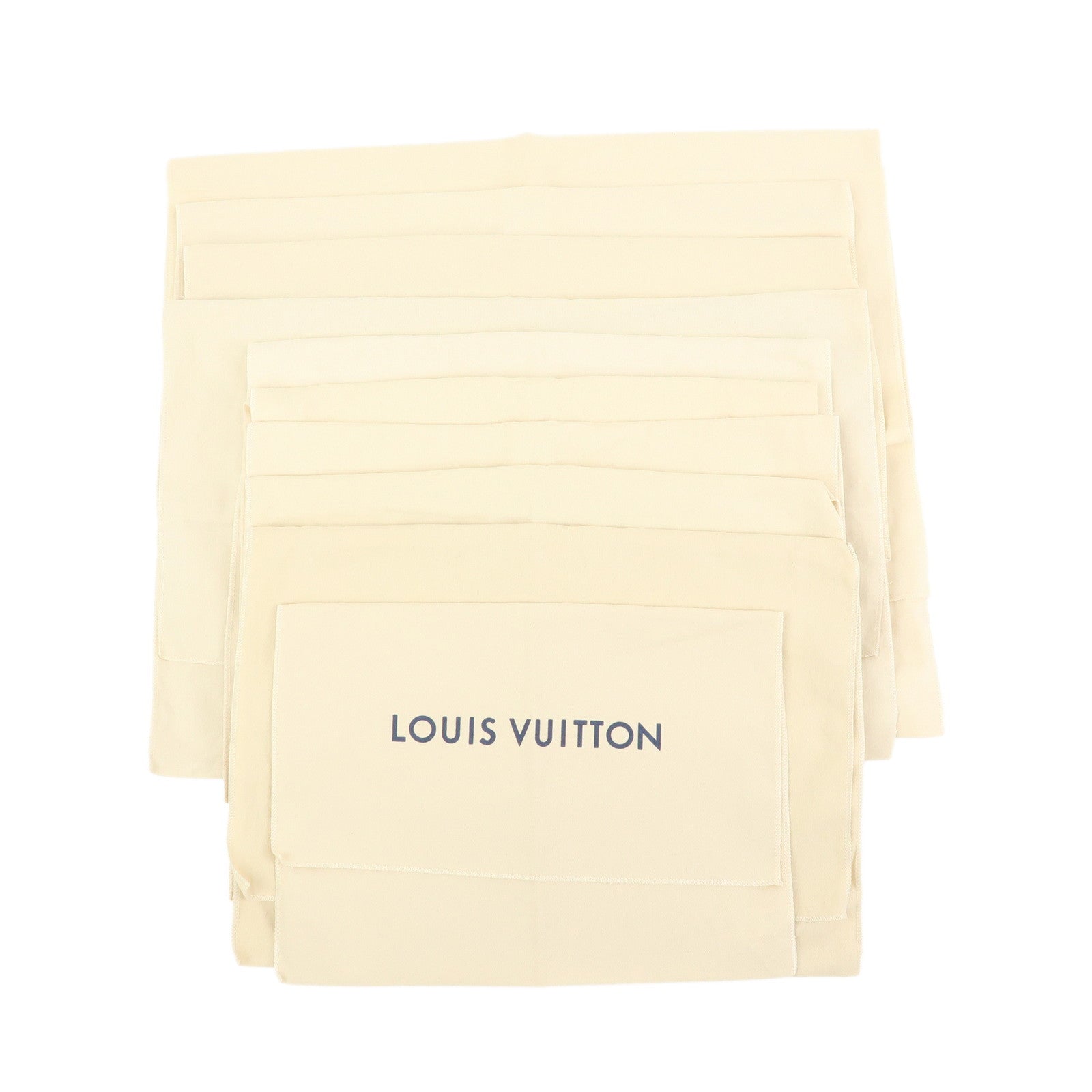 Louis Vuitton Set of 10 Dust Bag Storage Bag Flap Style Beige