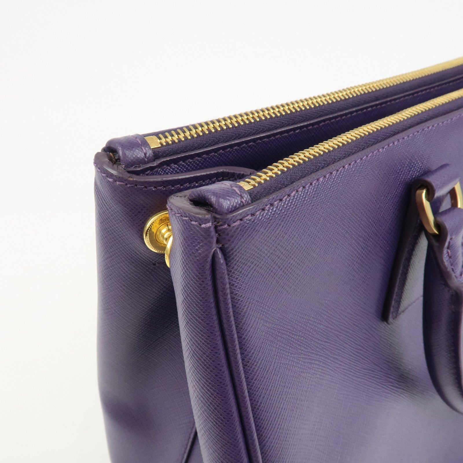 PRADA Saffiano Leather Galleria 2Way Bag Hand Bag Purple BN1786