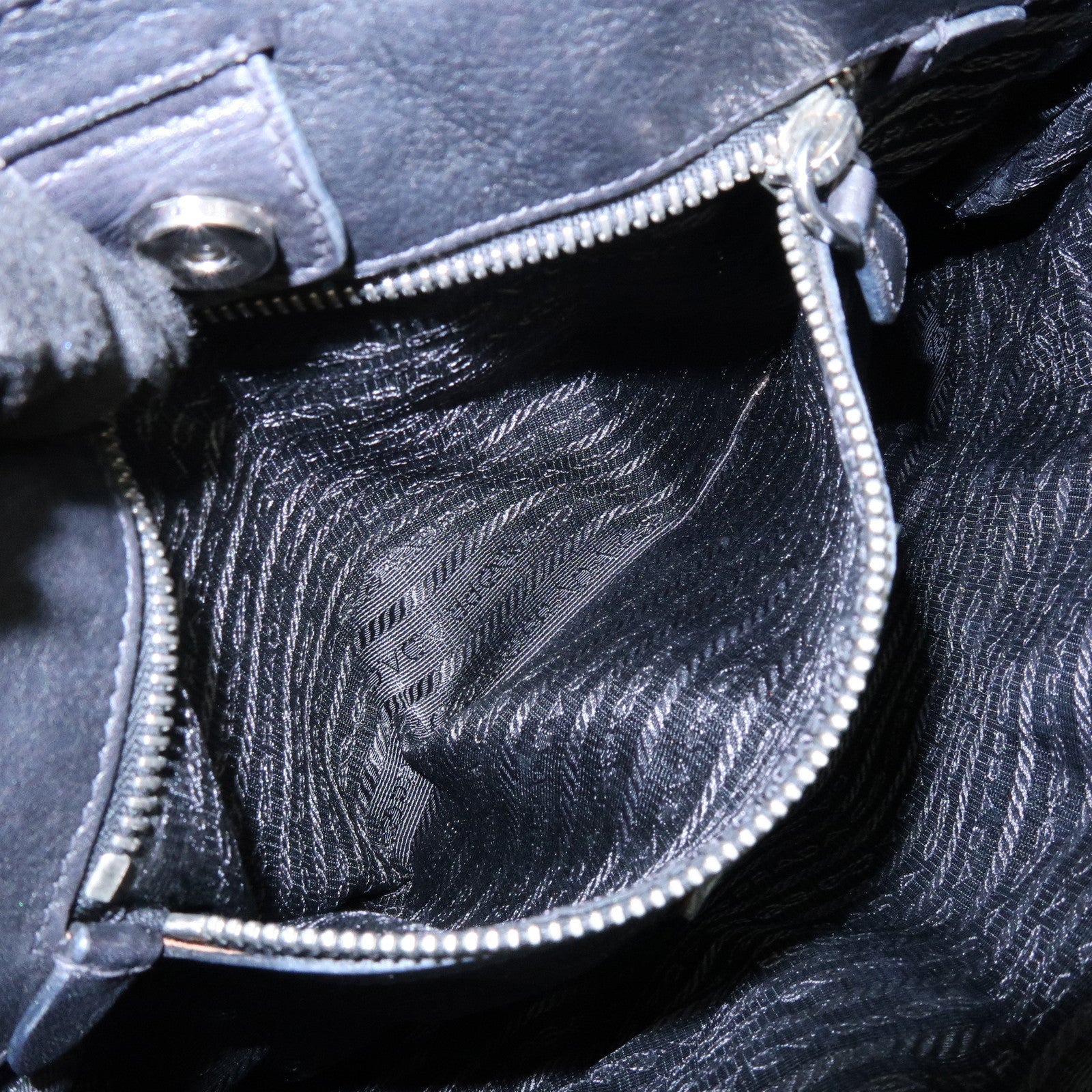 PRADA Logo Leather 2Way Bag Hand Bag Shoulder Bag Black BN1226