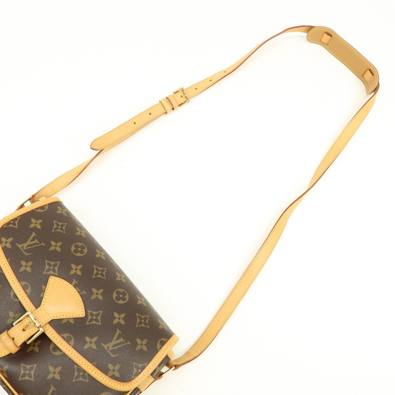 Louis Vuitton Monogram Sologne Canvas Shoulder Bag Brown M42250