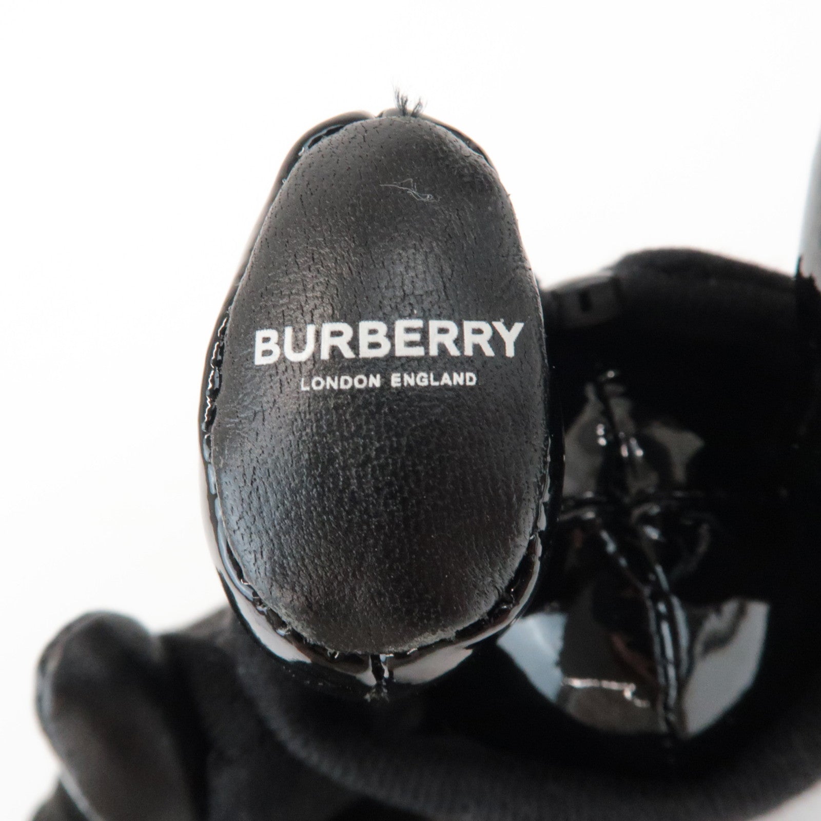 BURBERRY Thomas Bear Cotton Patent Leather Bag Charm Key Holder