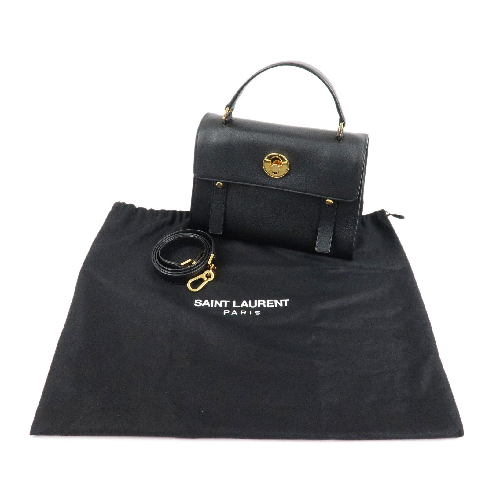 SAINT LAURENT PARIS Leather Muse Toe 2Way Bag Hand Bag 368229