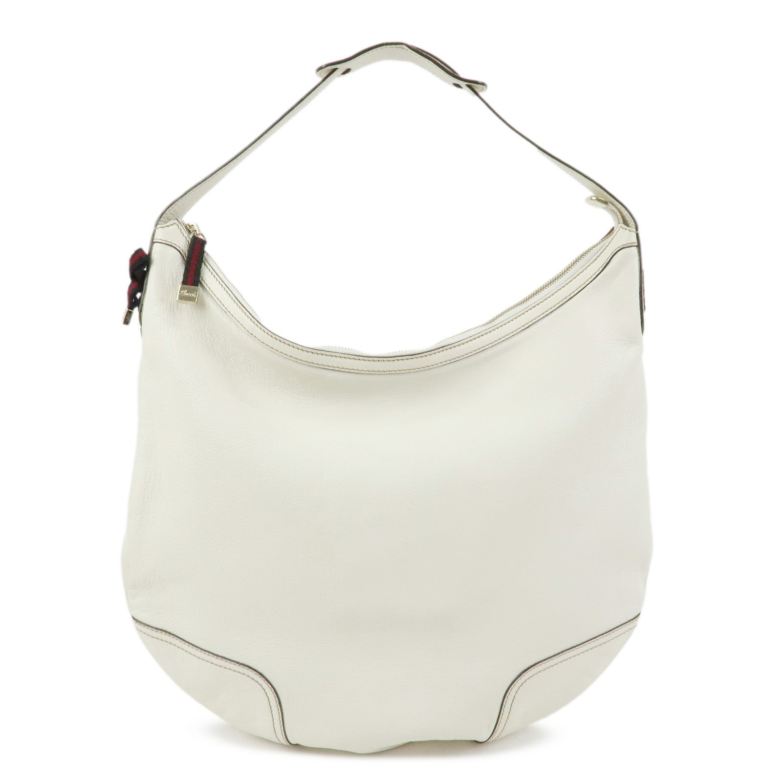 GUCCI Sherry Princy Leather Shoulder Bag Hand Bag White 162882