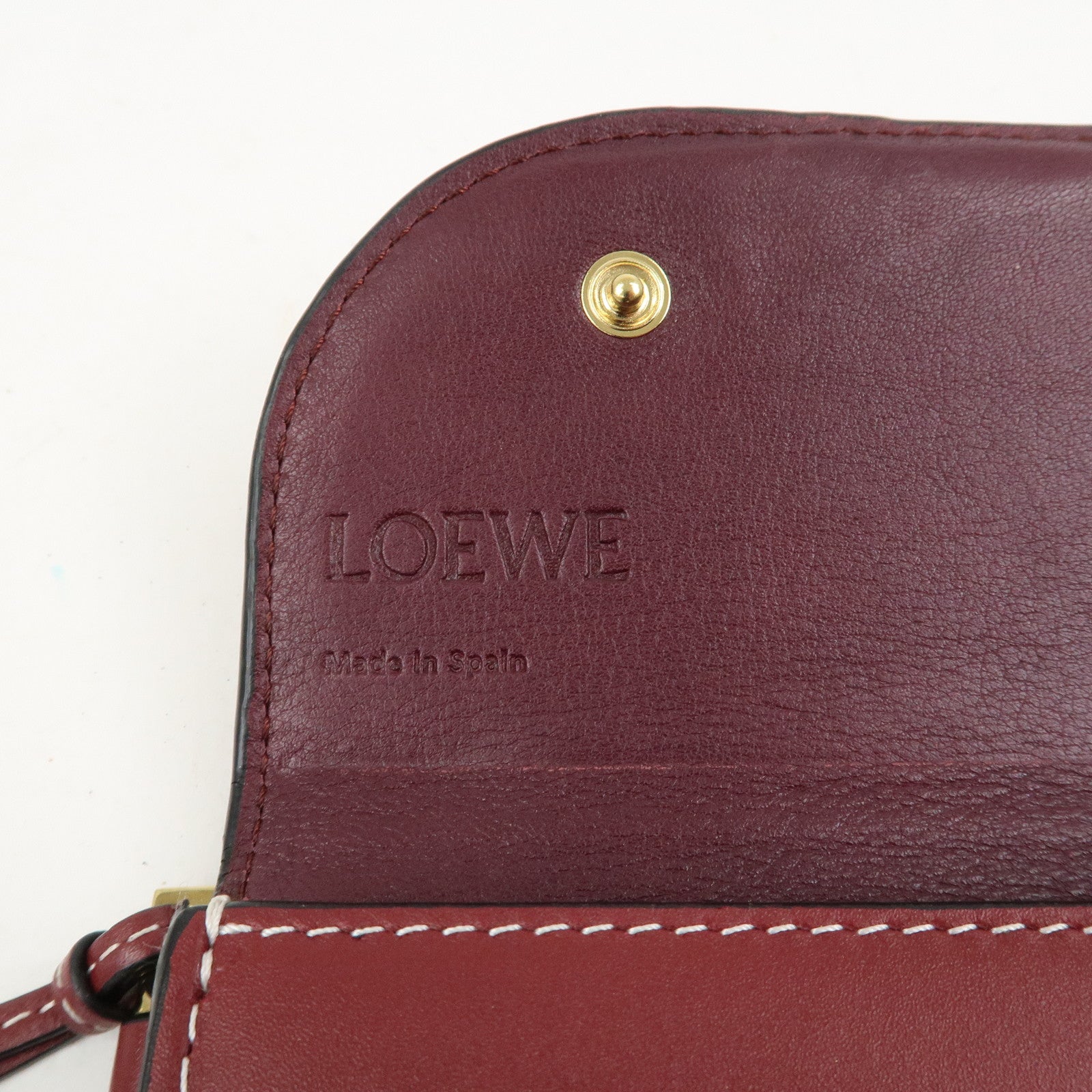 LOEWE Anagram Gate Continental Leather Long Wallet Bordeaux