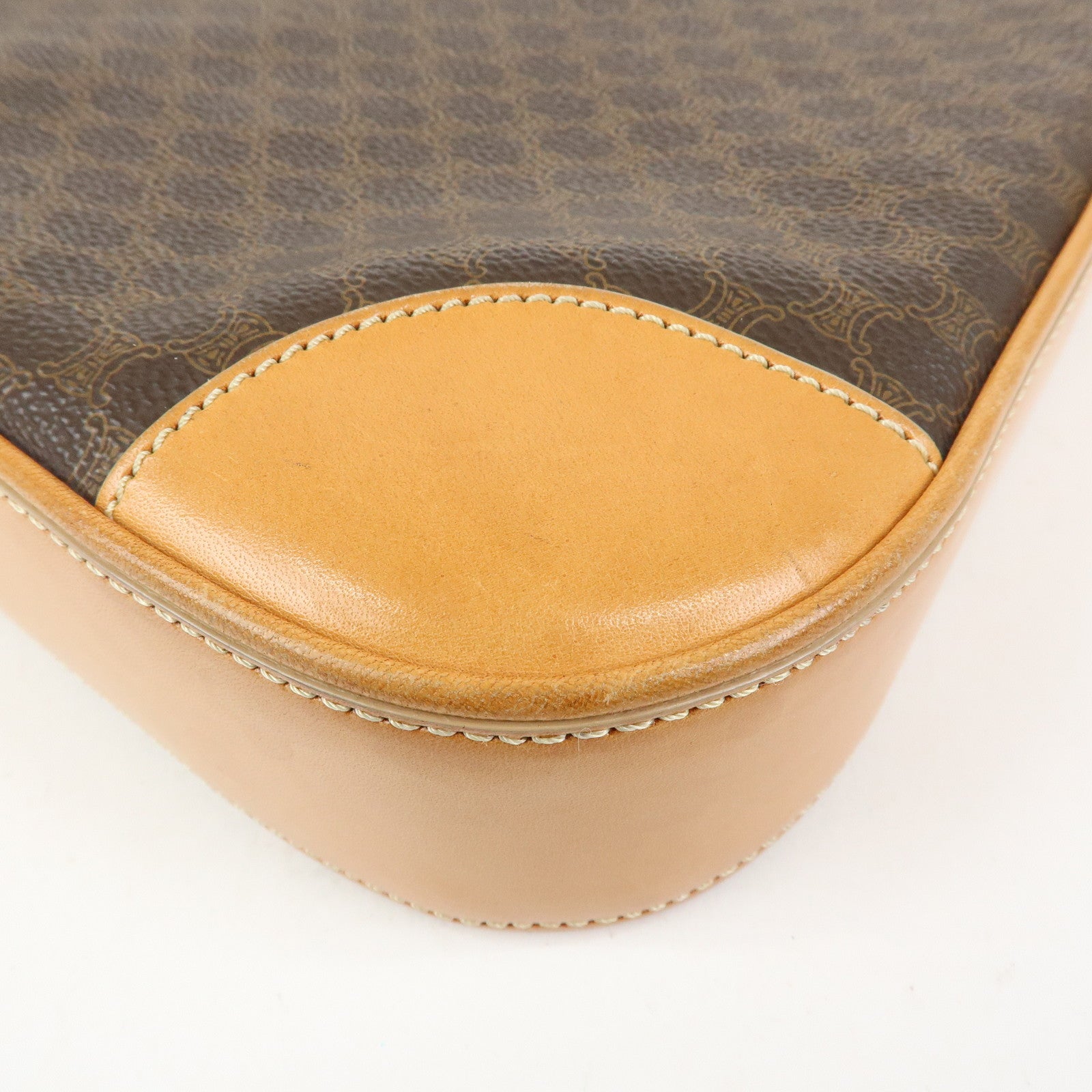 CELINE Macadam PVC Leather Shoulder Bag Hand Bag Brown