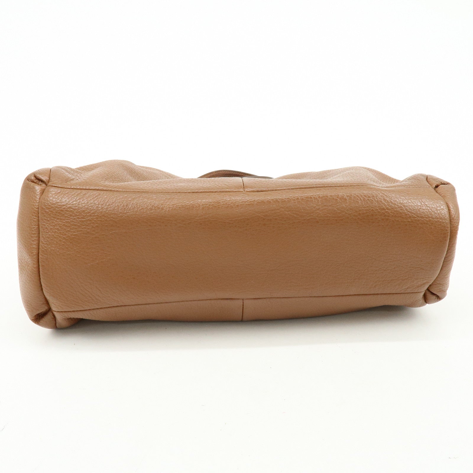 COACH Leather Shoulder Bag Hand Bag Brown