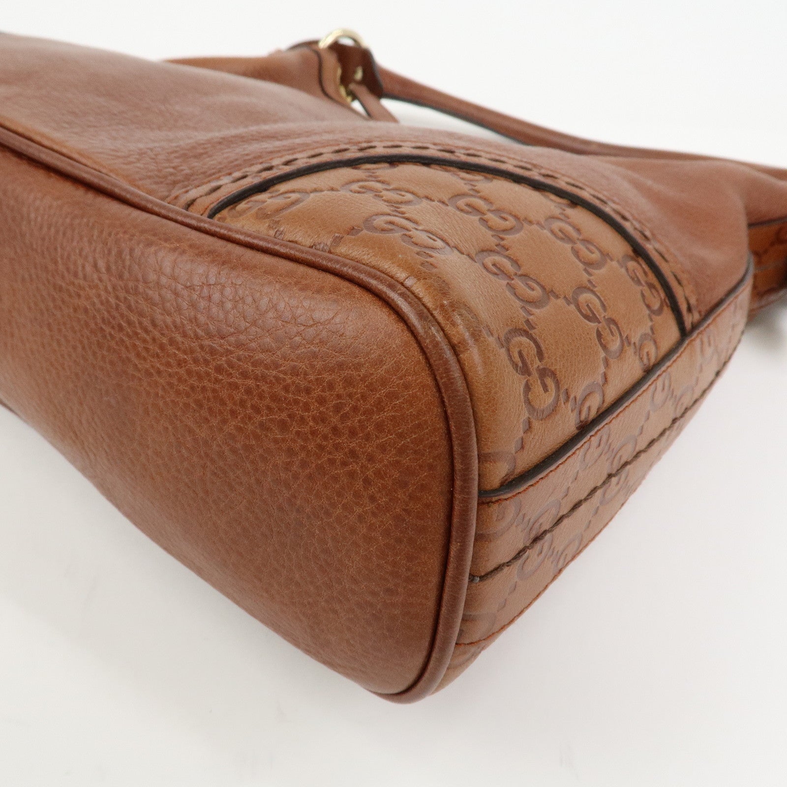 GUCCI Guccissima Leather Shoulder Bag Hand Bag Brown 181515