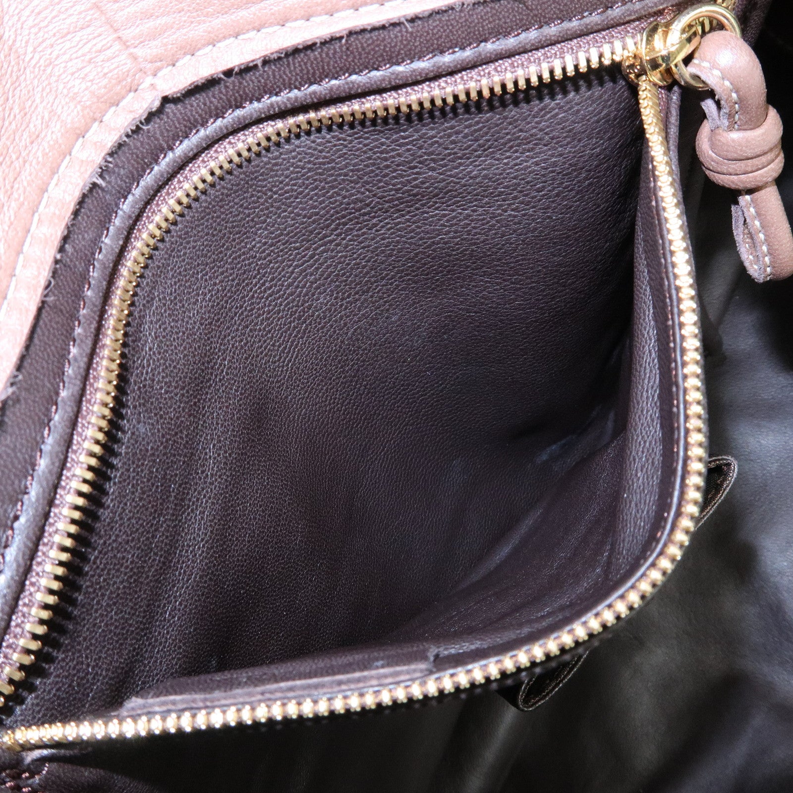 LOEWE Anagram Nappa Aire Leather Hand Bag Tote Bag Brown