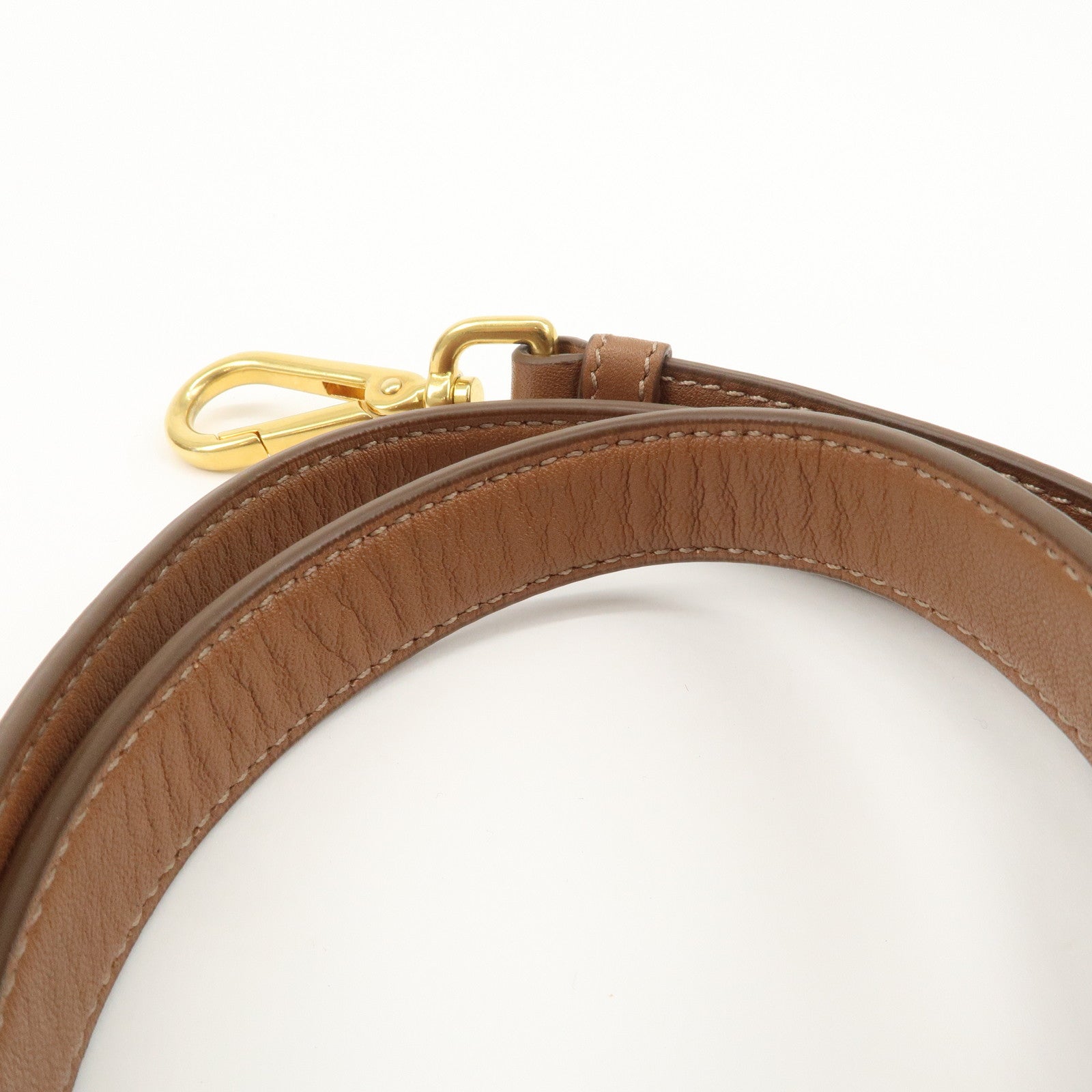 PRADA Leather 2Way Bag Hand Bag Shoulder Bag Brown BN2435 Used