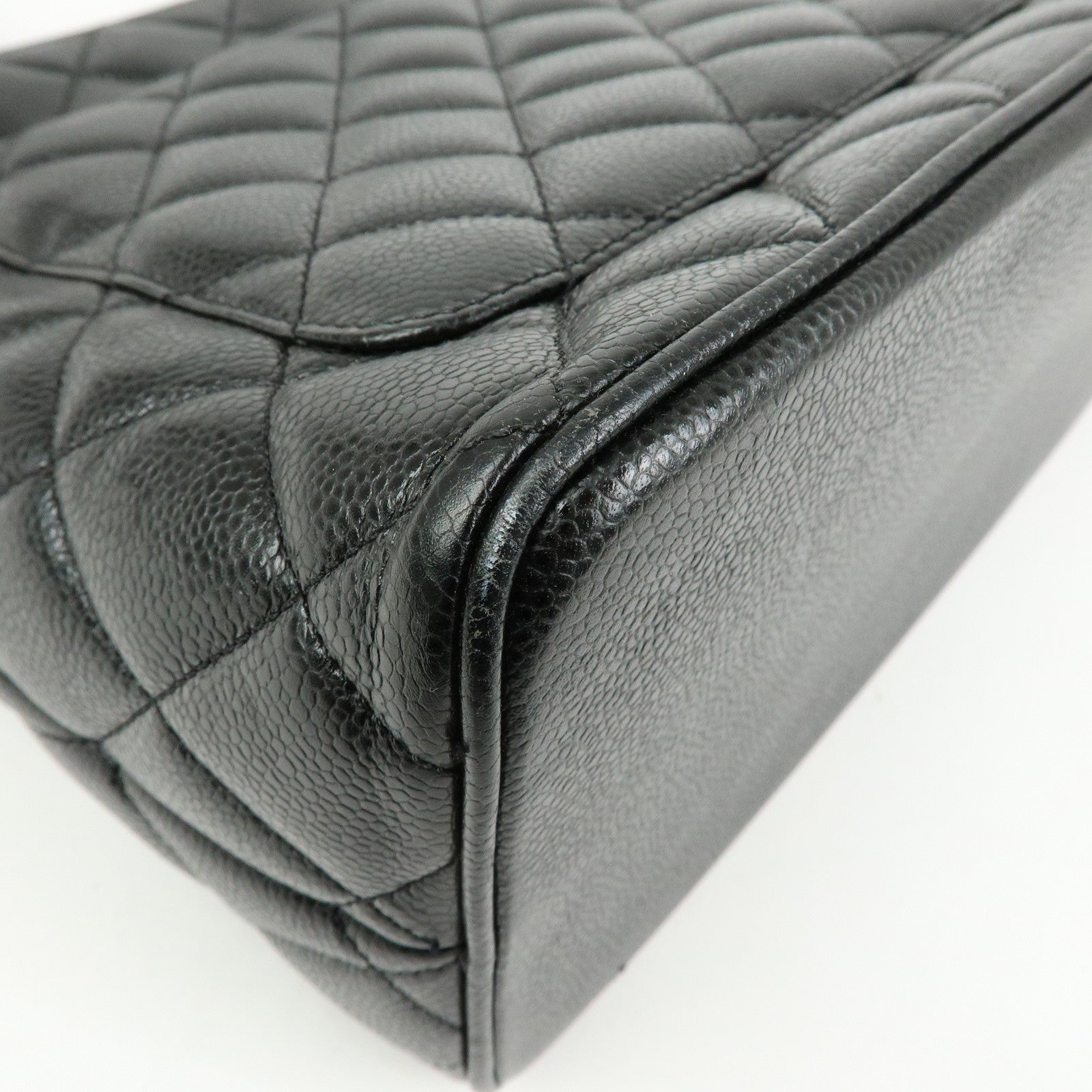 CHANEL Matelasse COCO Mark Caviarskin Medallion Tote Bag A01804