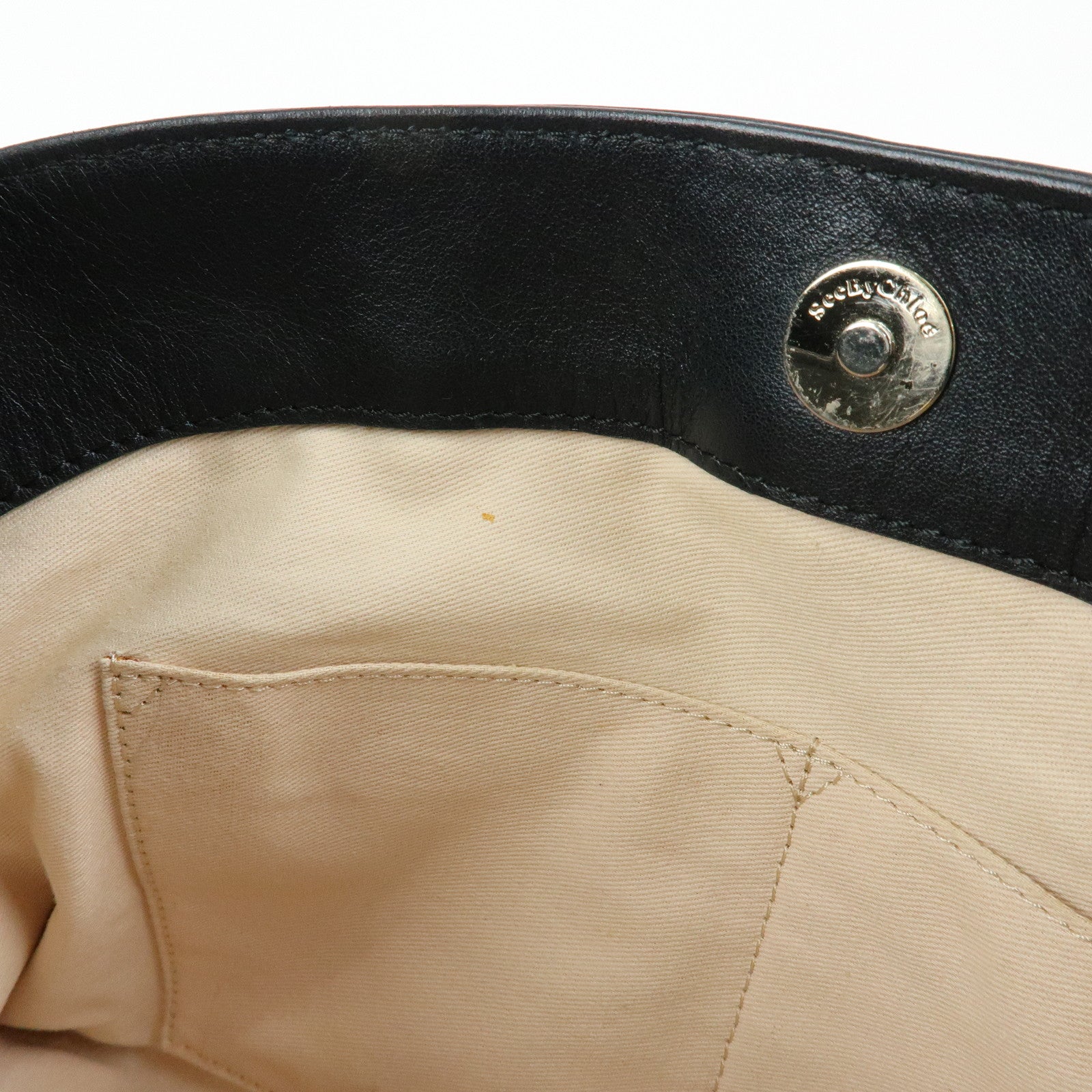Chloe See By Chloe Leather 2Way Bag Shoulder Bag PInk Beige Black