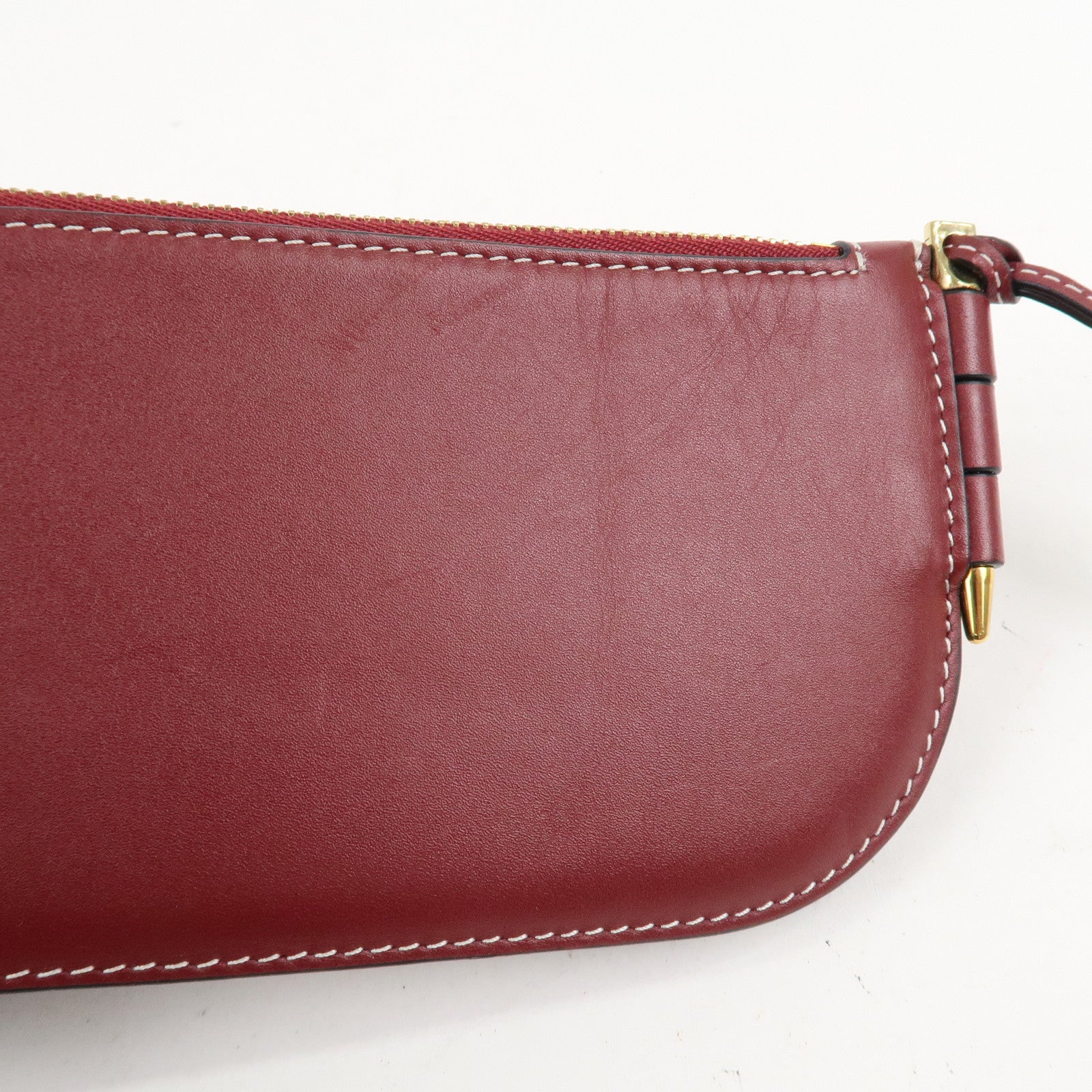 LOEWE Anagram Gate Continental Leather Long Wallet Bordeaux