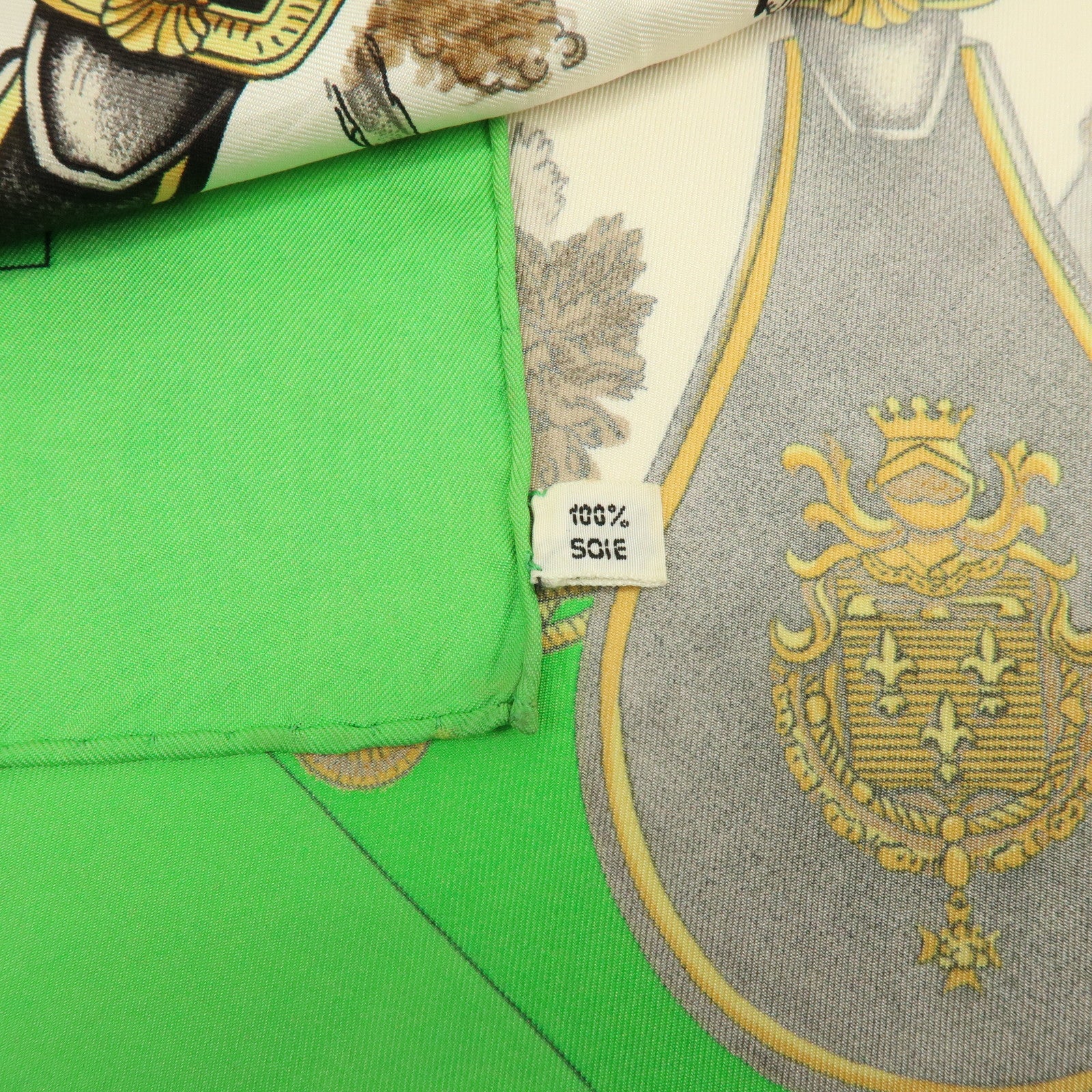 HERMES Carre 90 Silk 100% Scarf GRANDS ATTELAGES Green Pink Gold