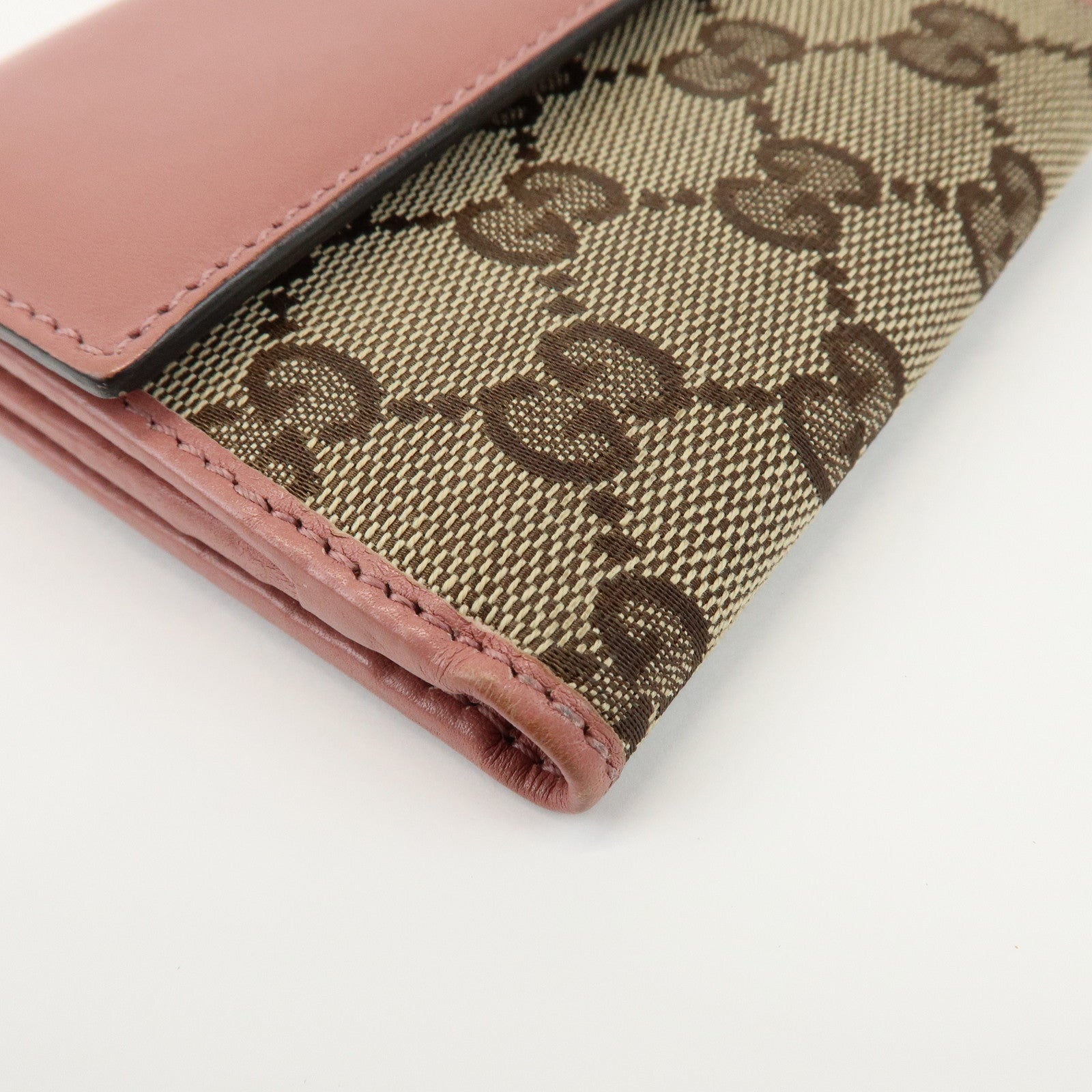 GUCCI Lovely Heart GG Monogram Canvas Leather Compact Wallet 203548