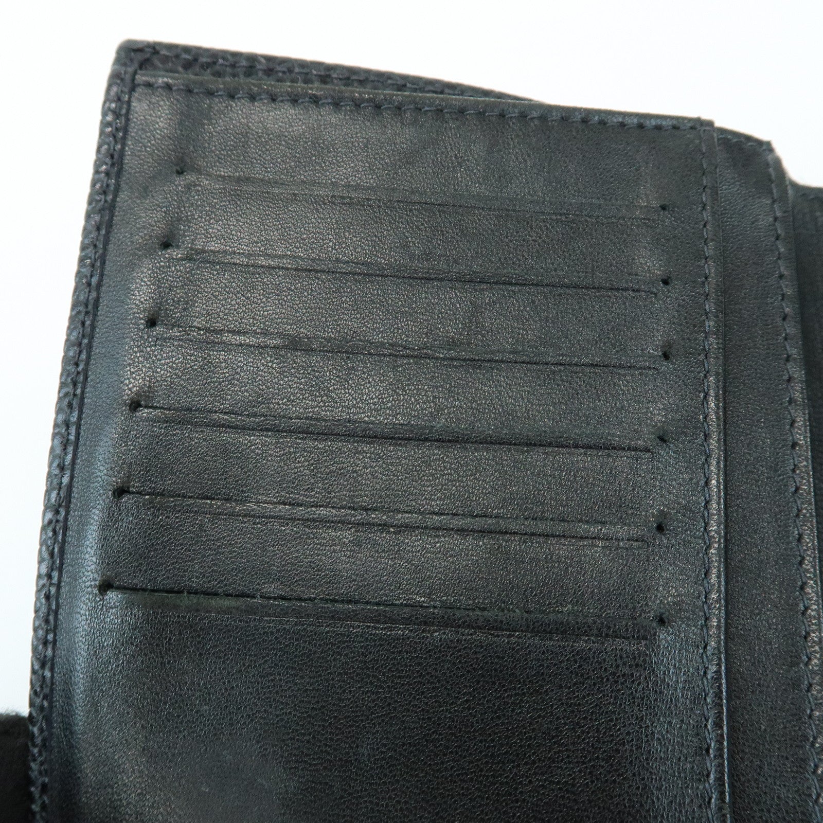 CHANEL COCO Mark Caviarskin Compact Wallet Flap Wallet Black
