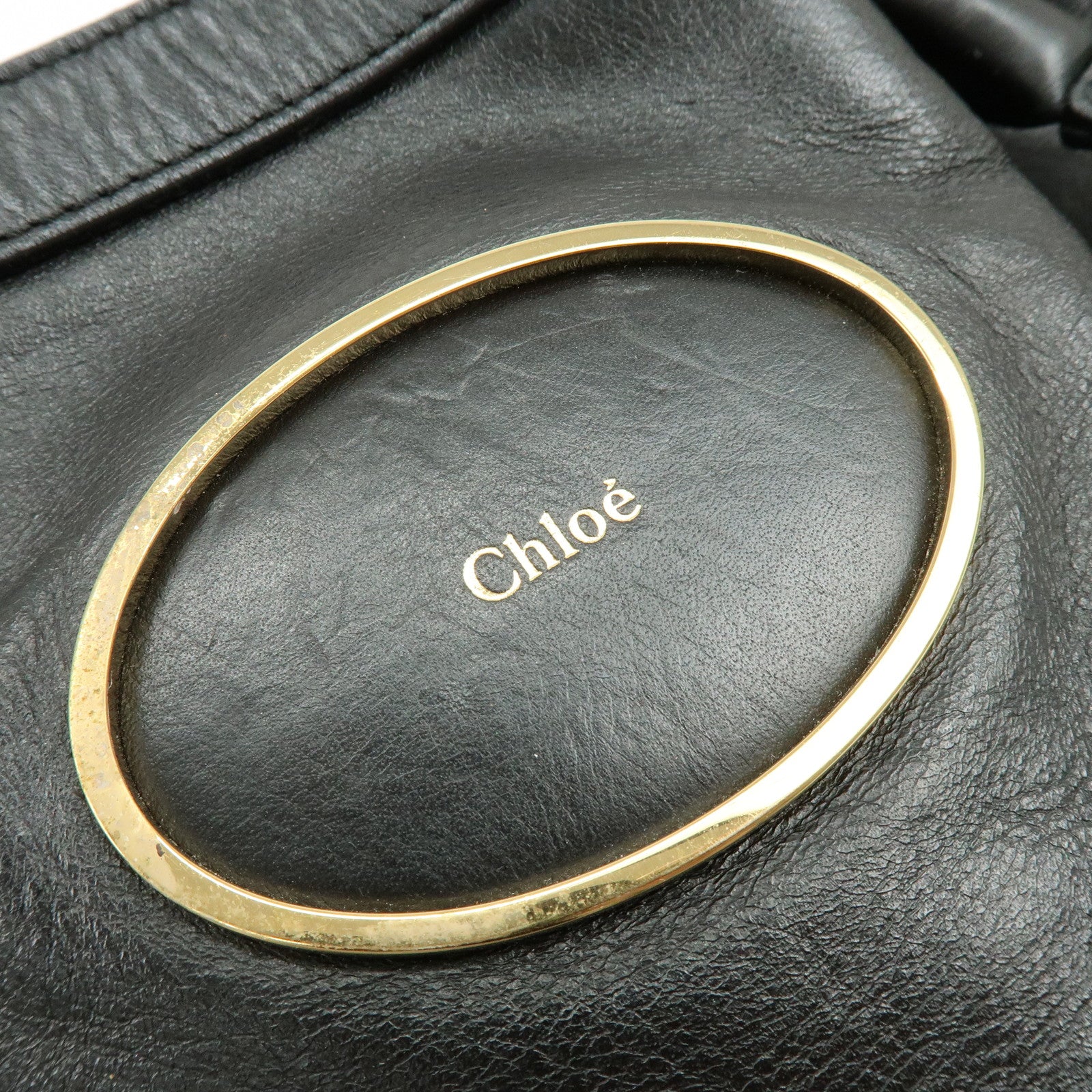 Chloe Victoria Leather 2Way Bag Shoulder Bag Black