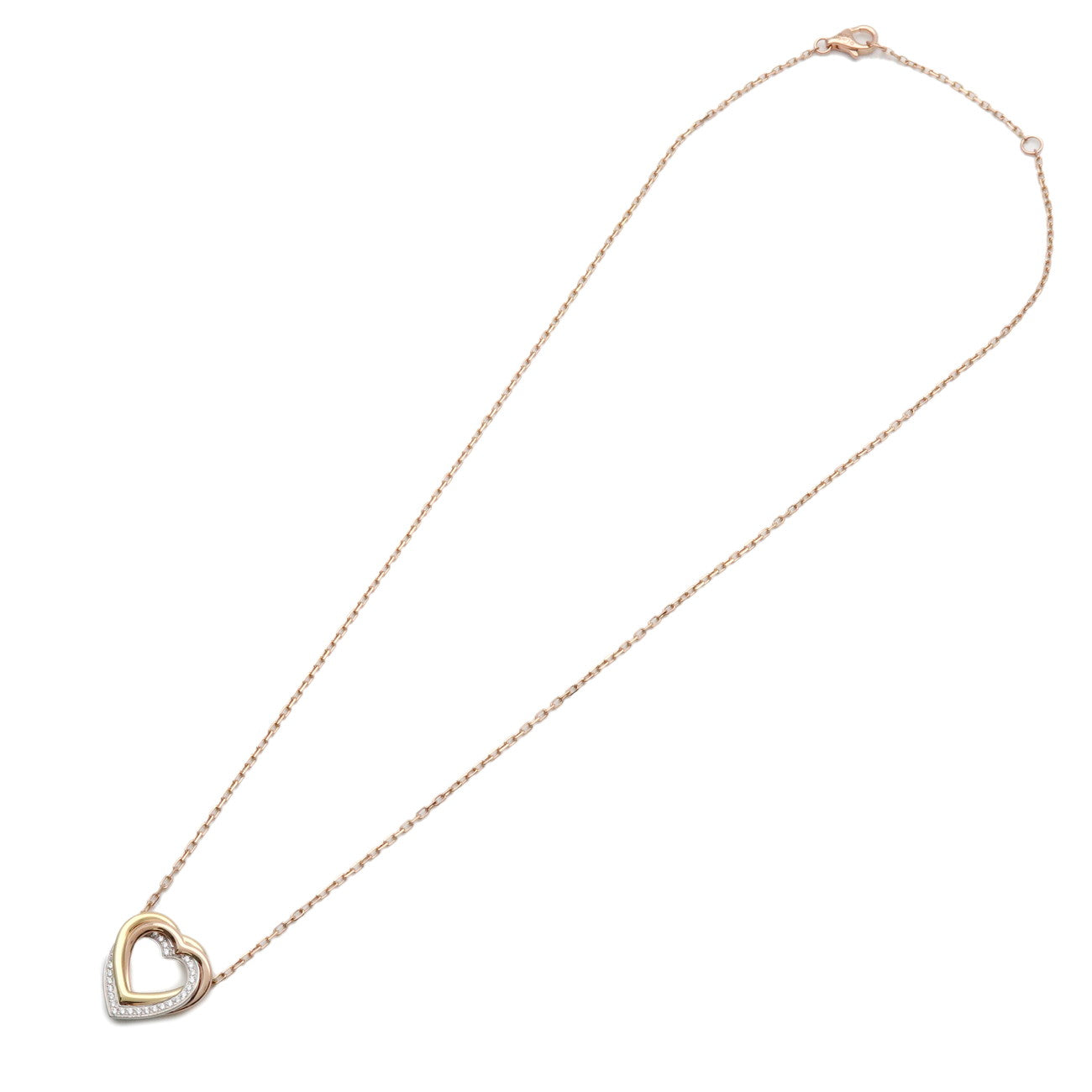 Cartier Trinity Diamond Heart Necklace K18 750PG/YG/WG