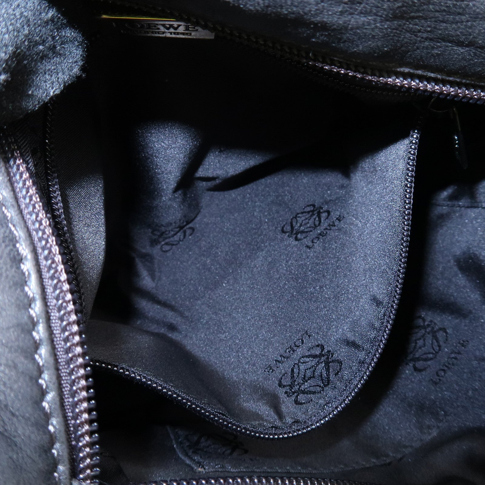 LOEWE Anagram Leather Shoulder Bag Gold Hardware Dark Brown Used